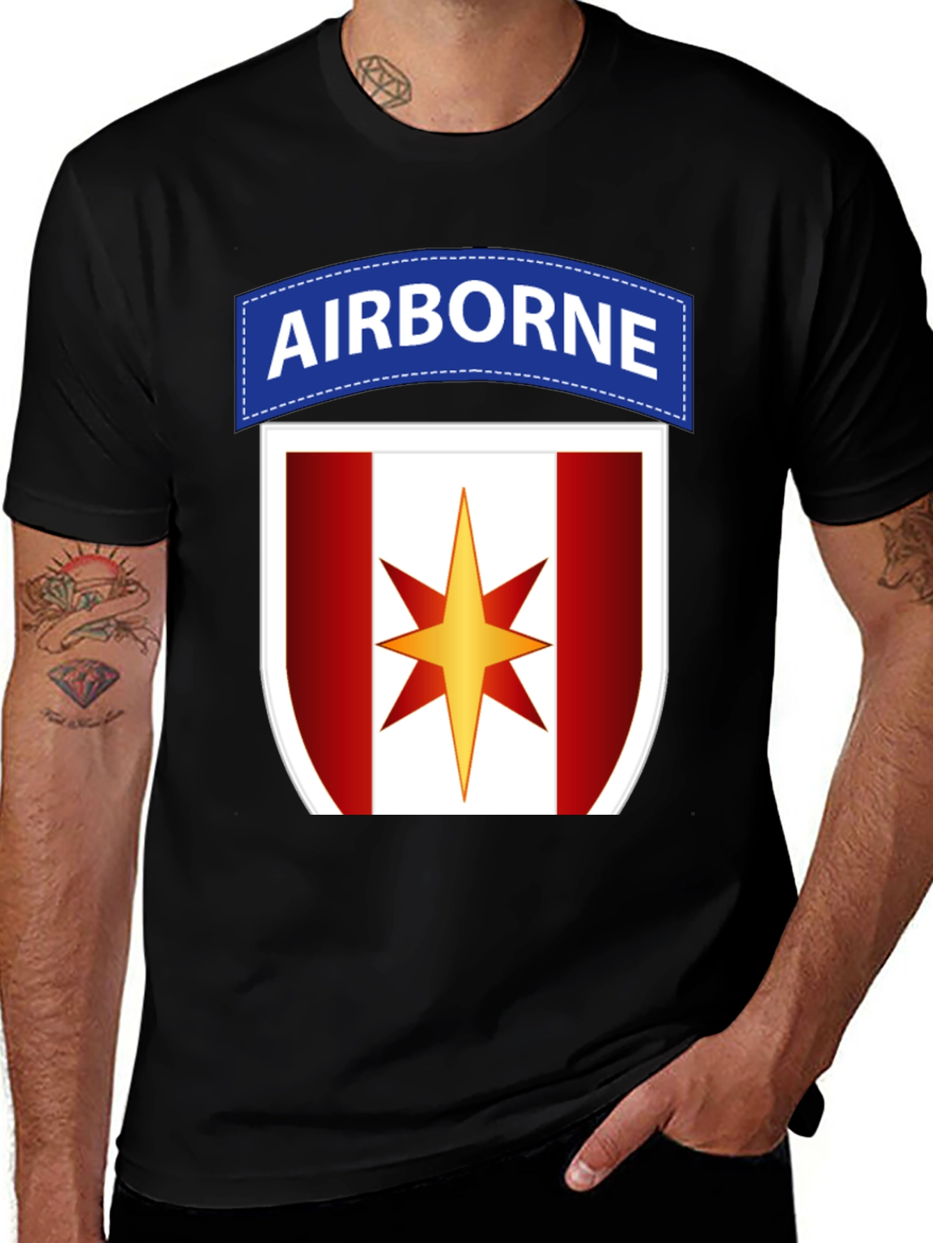 Airborne Military T-Shirt with Star Logo