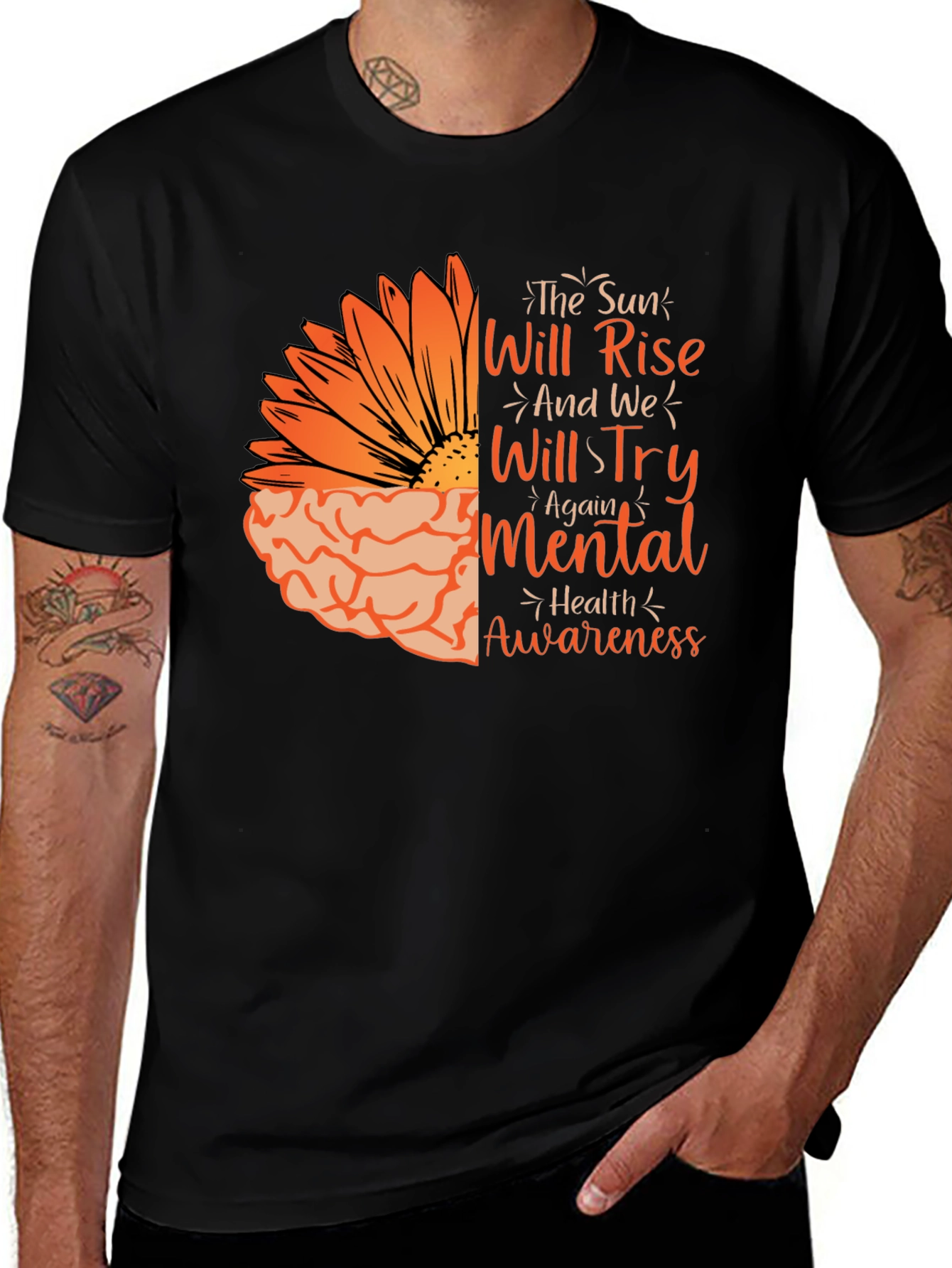 Variant 6 of Mental Health Awareness Sunflower Graphic Tee