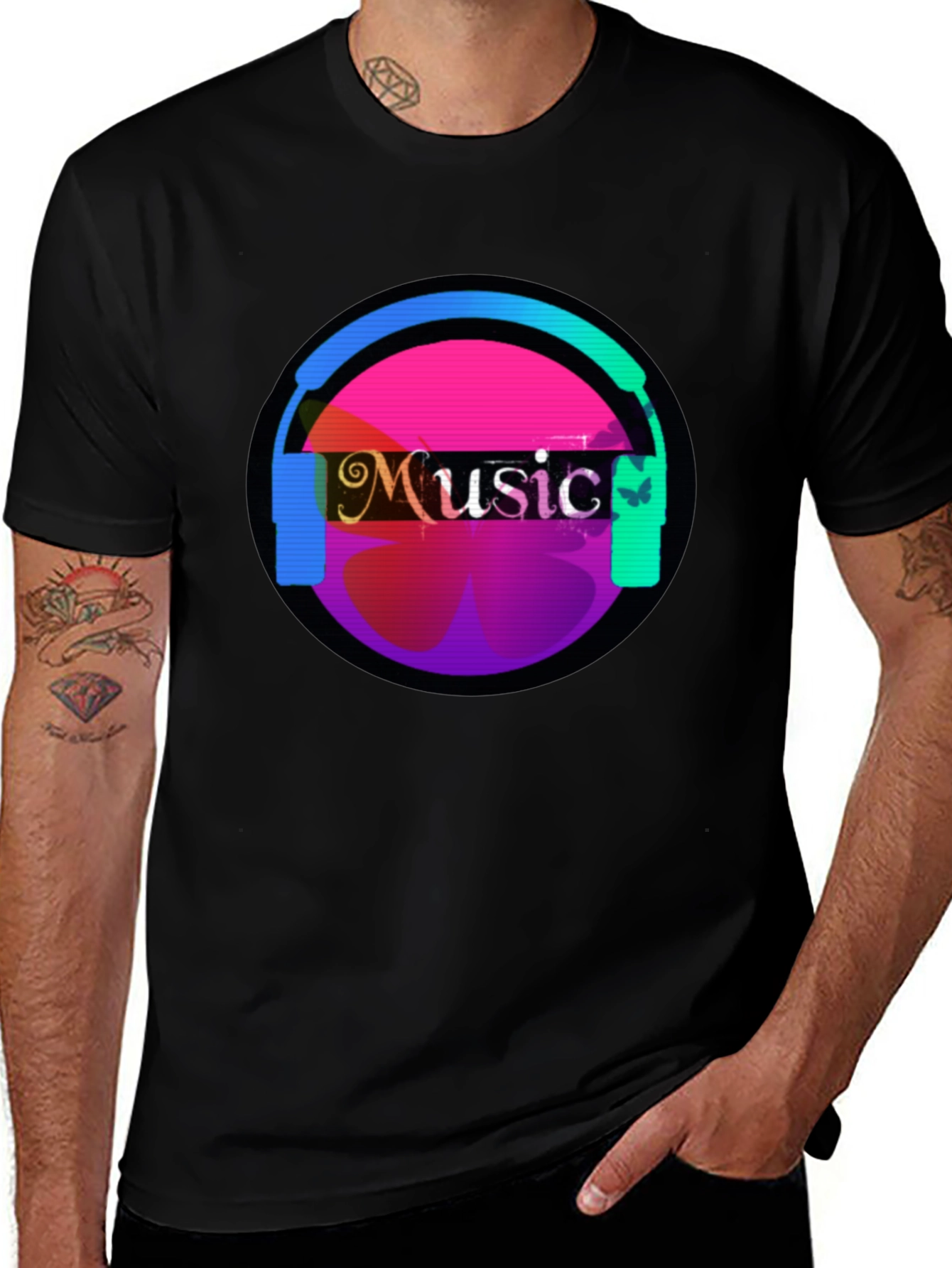 Variant 14 of Music Headphone Graphic Tee - Casual Comfort