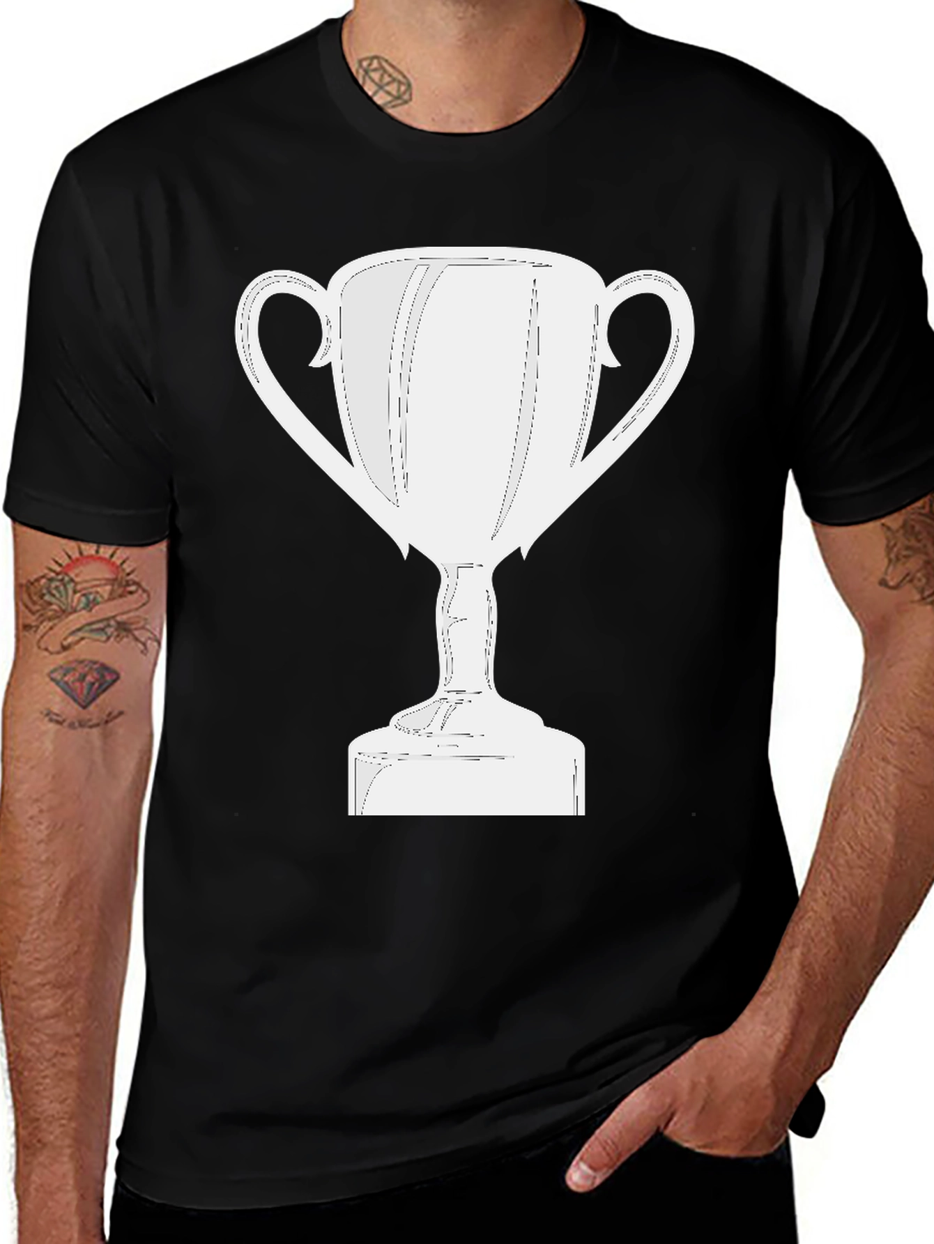 Trophy Graphic T-Shirt - Black, Short Sleeve
