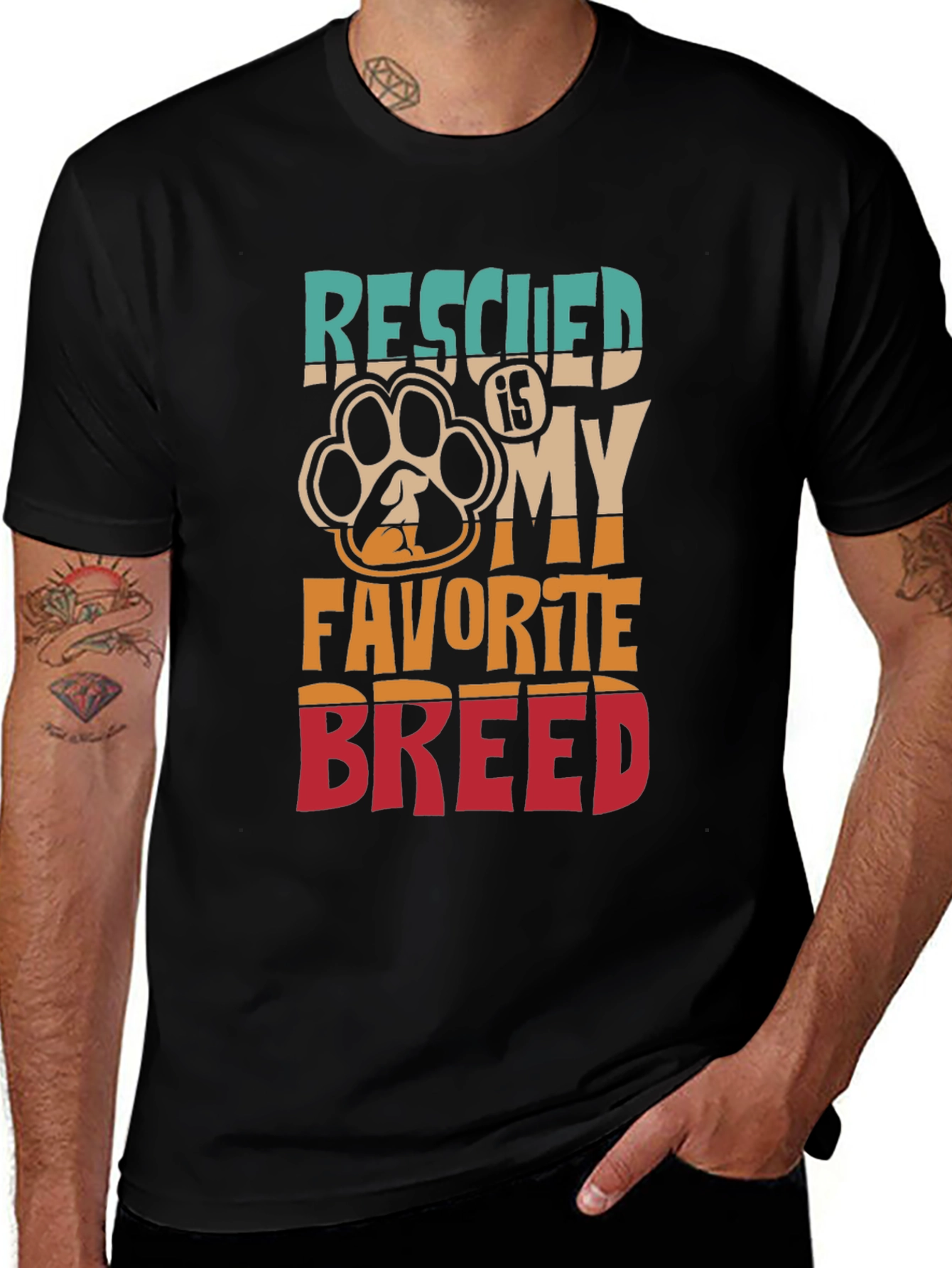 Variant 30 of Rescued is My Favorite Breed Graphic T-Shirt