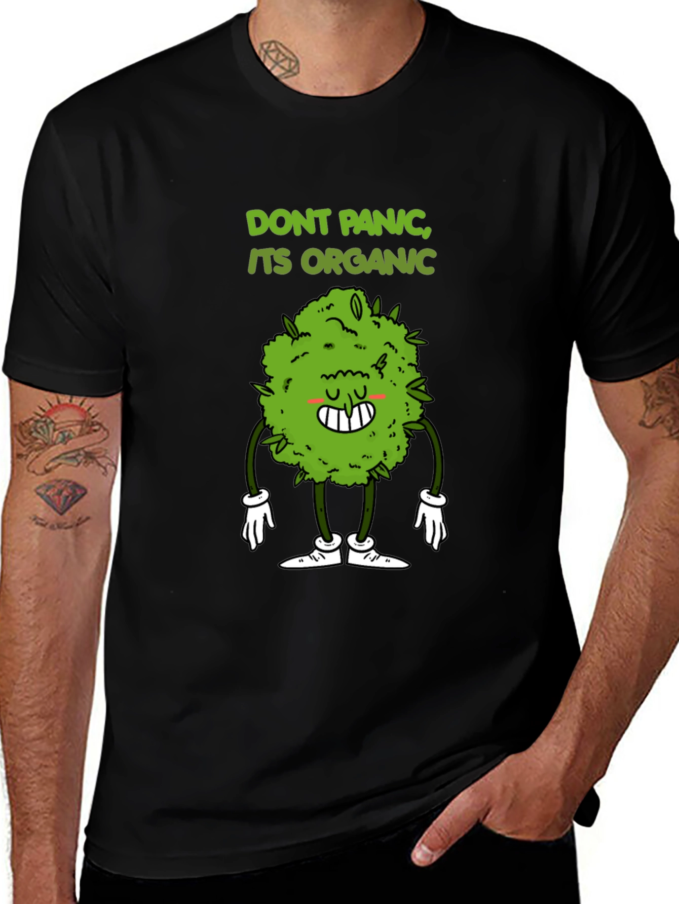 Variant 7 of Don't Panic It's Organic Tee - Funny Bud Cartoon Shirt