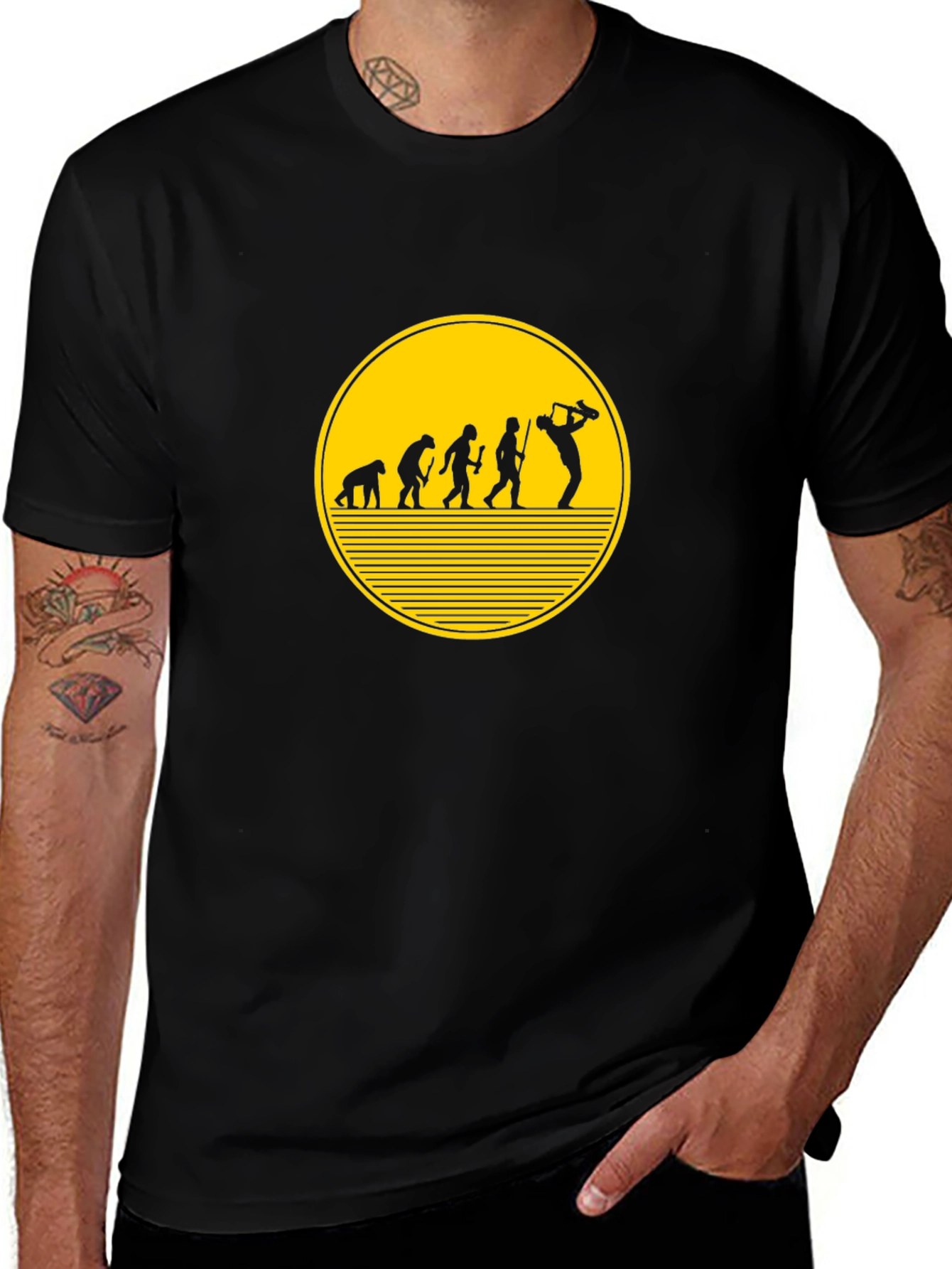 Variant 11 of Evolution of Golf Black T-Shirt