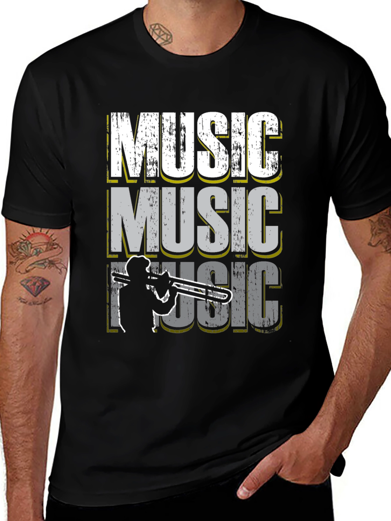 Variant 16 of Music Trombone Player Graphic T-Shirt