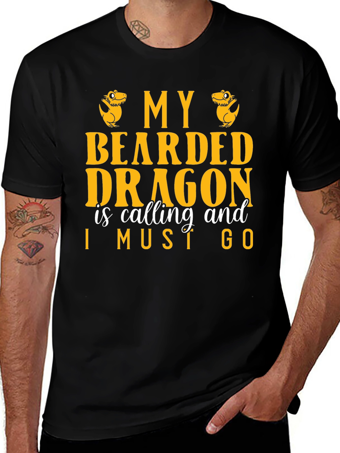 Variant 25 of Bearded Dragon Calling Graphic Tee, Pet Lover T-Shirt