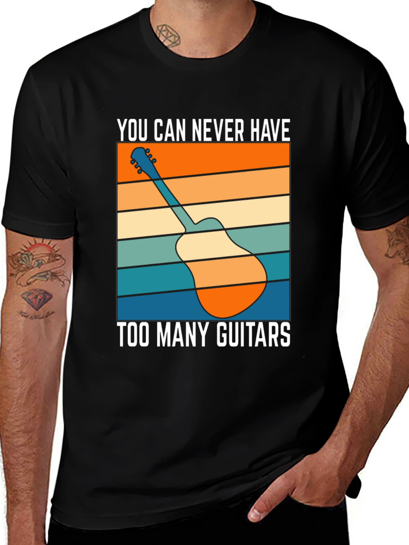 Variant 28 of Guitar Lover T-Shirt - Never Too Many Guitars!