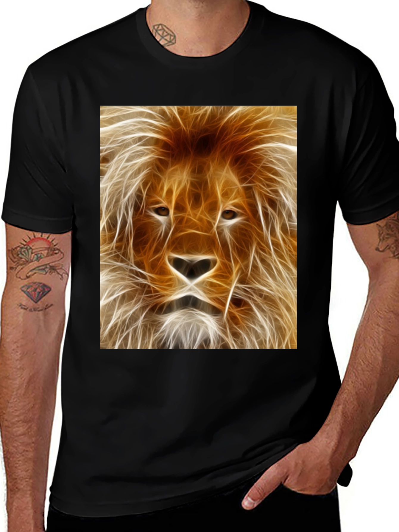 Variant 14 of Lion Graphic Tee - Bold Animal Print Shirt