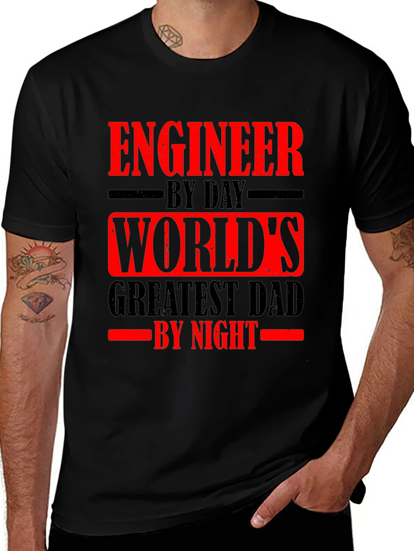 Variant 30 of Engineer By Day, World's Greatest Dad By Night T-Shirt