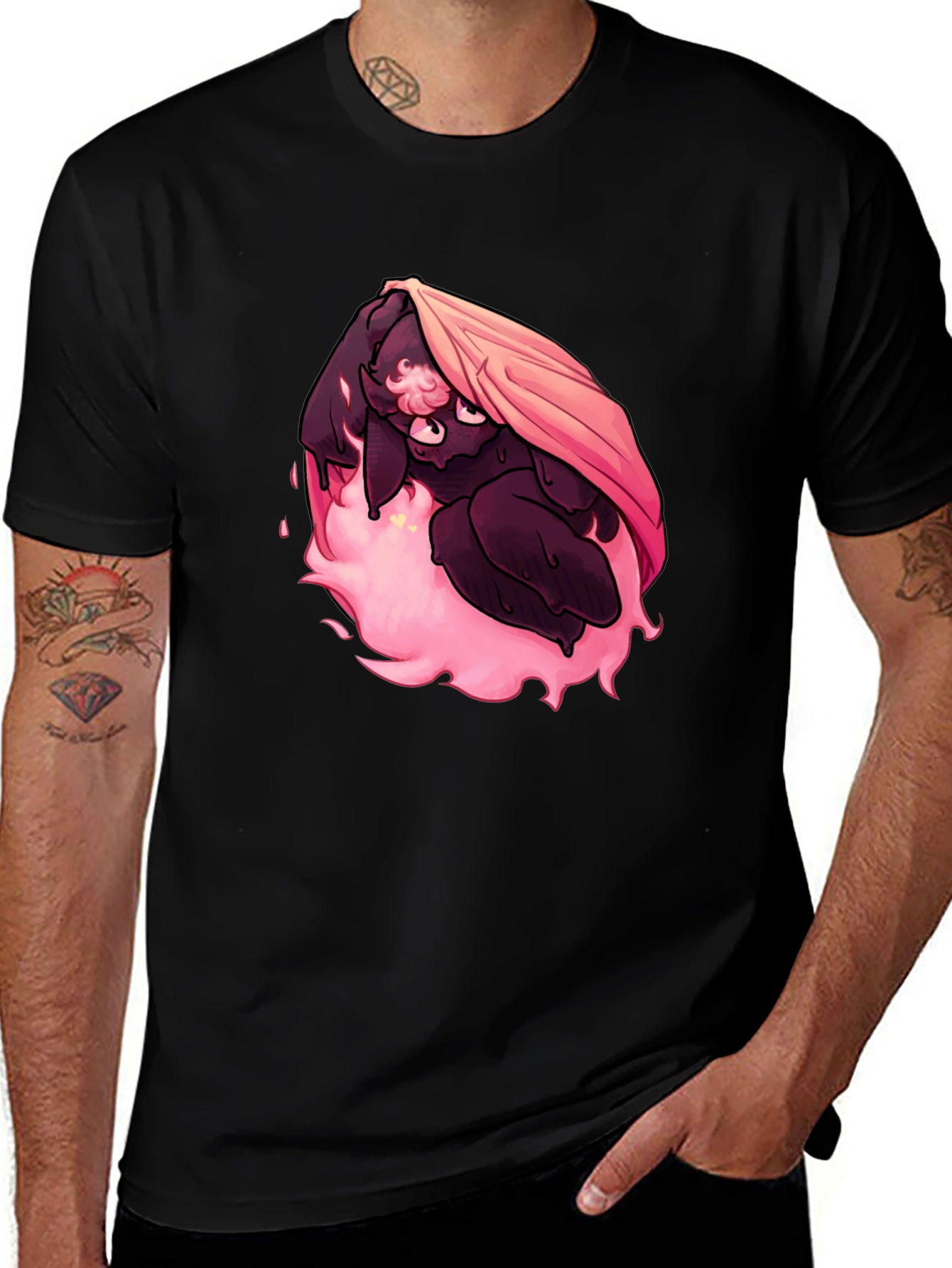 Variant 16 of Pink Fire Bunny Graphic T-Shirt - Unique Design
