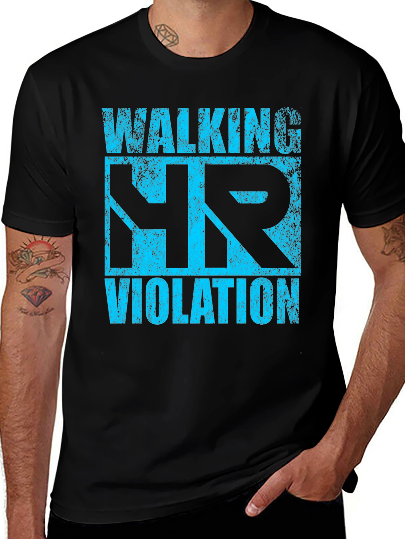Variant 25 of Walking HR Violation Graphic T-Shirt - Funny Office Humor Tee