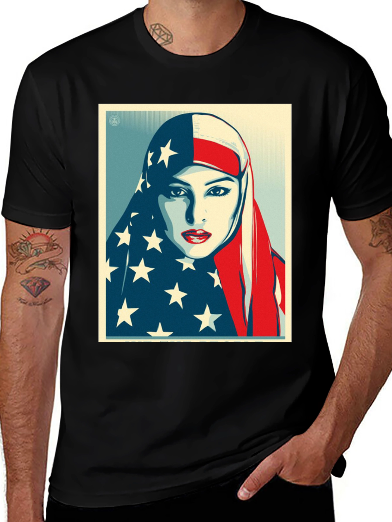 Variant 24 of American Flag Hijab Graphic T-Shirt
