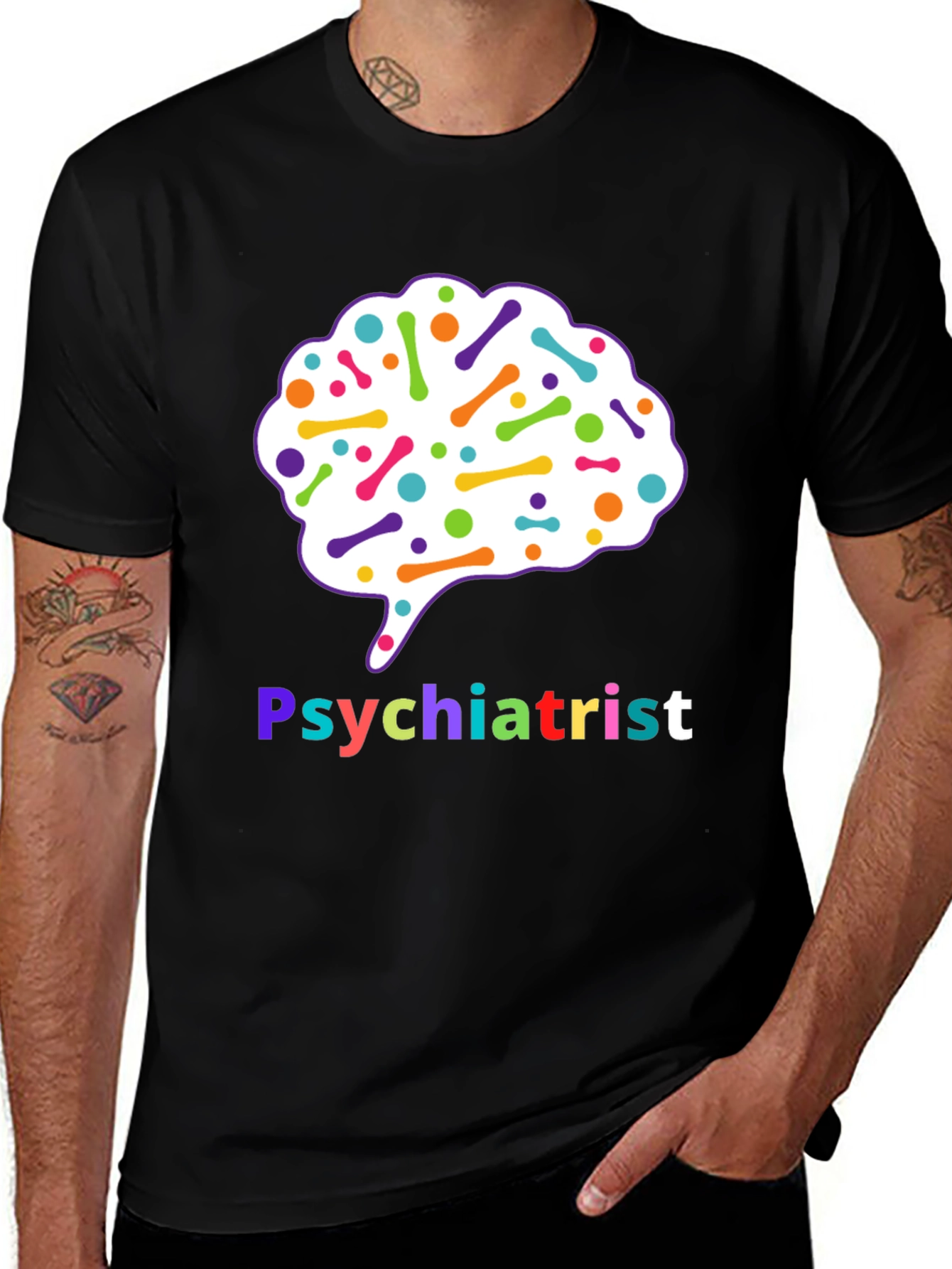 Variant 27 of Psychiatrist Brain T-Shirt - Colorful Graphic Tee