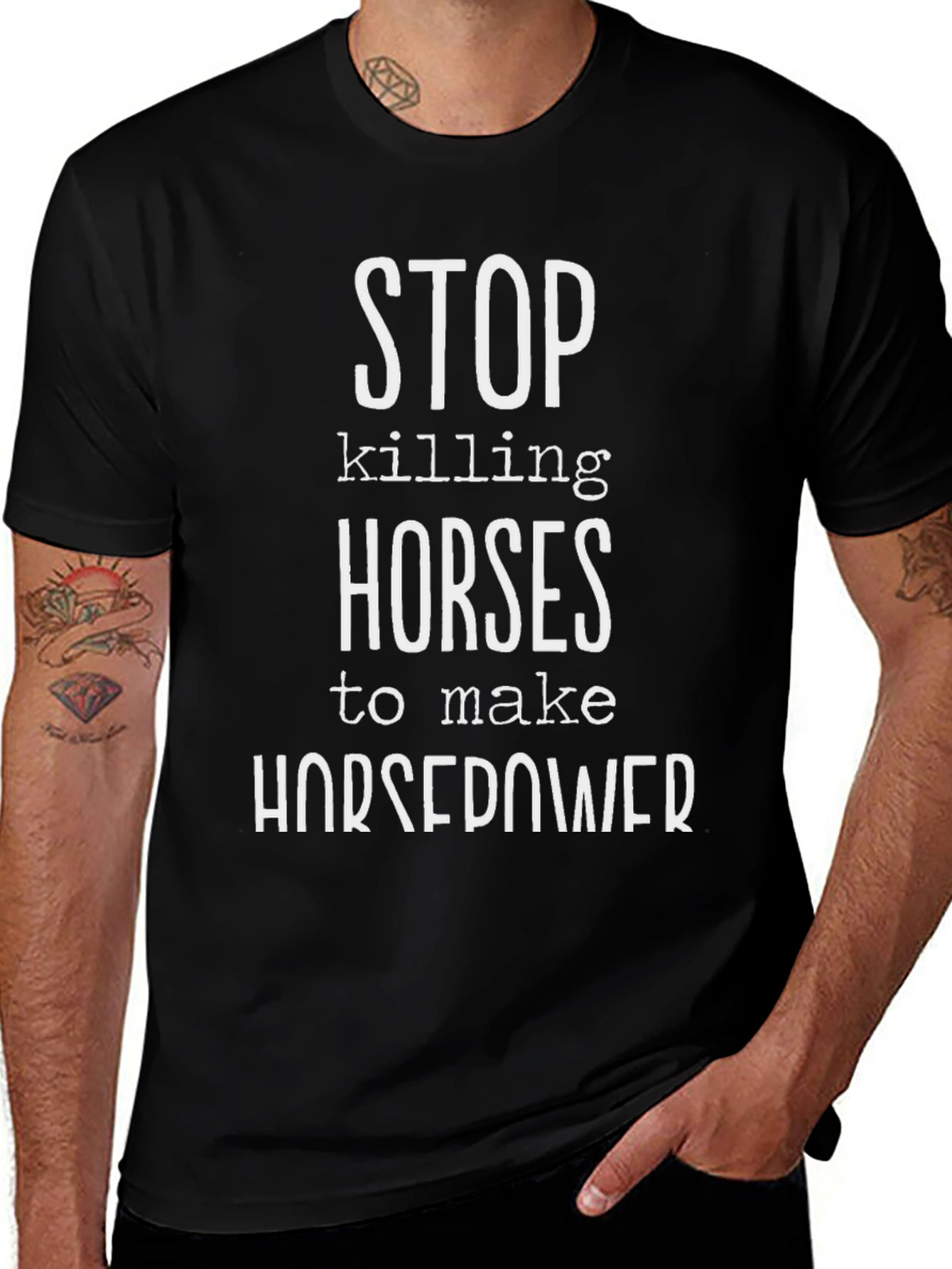 Variant 19 of Stop Killing Horses T-Shirt Funny Car Enthusiast Tee