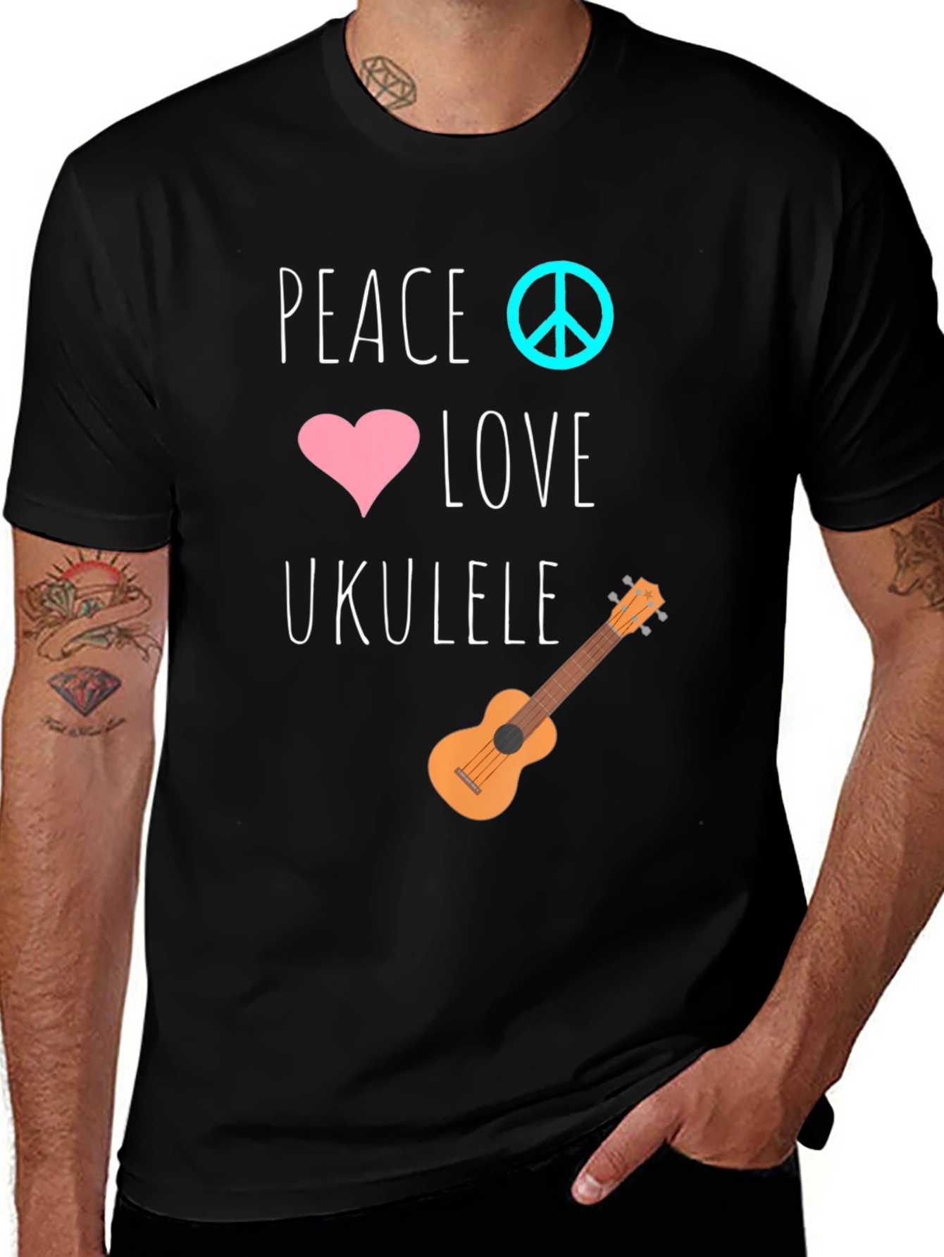 Variant 25 of Peace Love Ukulele Graphic T-Shirt