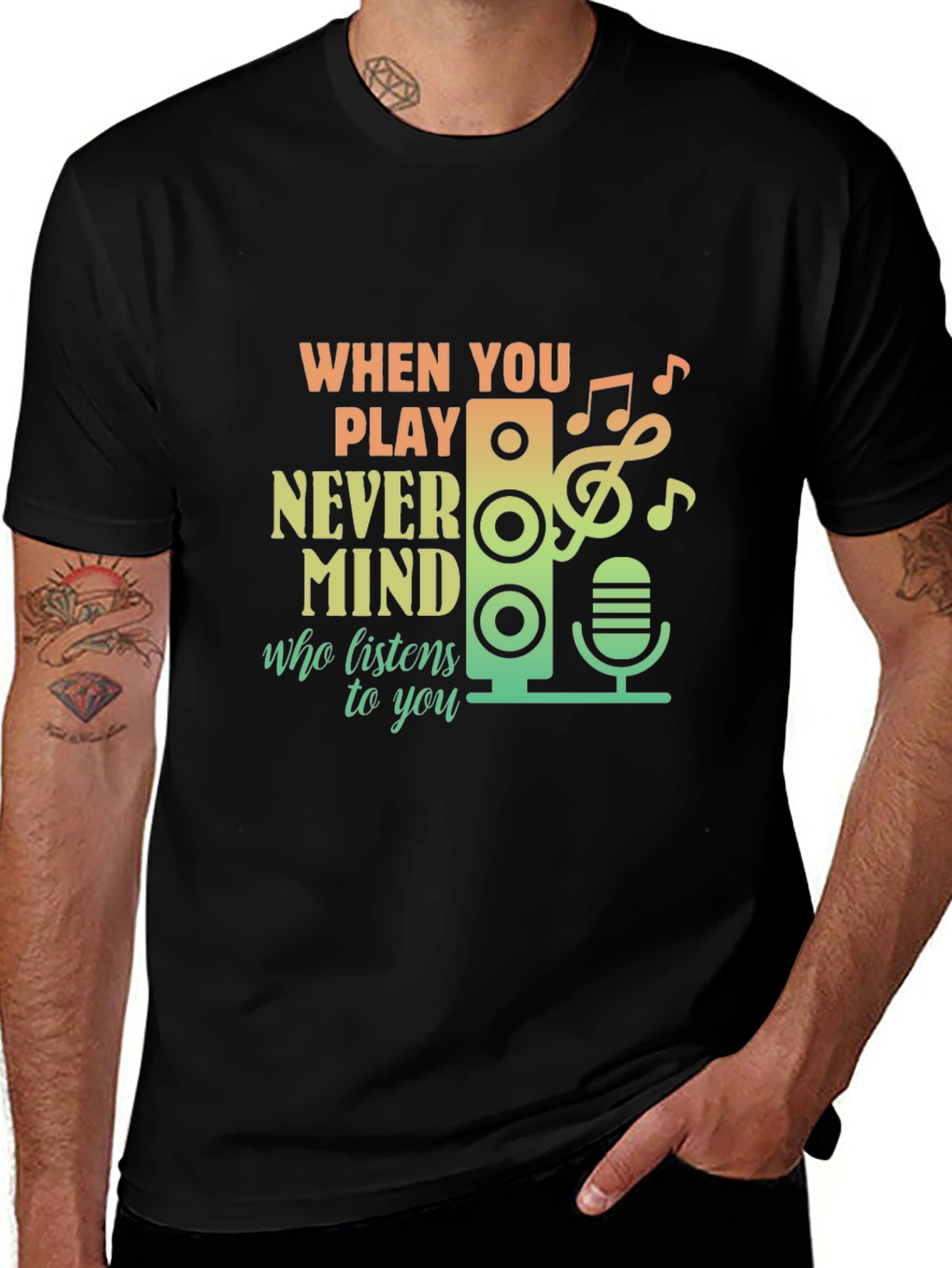 Variant 2 of Music Lover's T-Shirt: Play Never Mind Graphic Tee