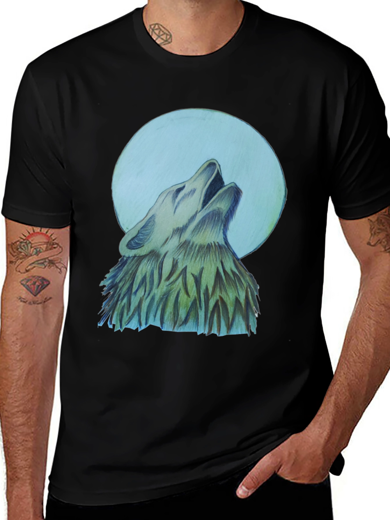 Variant 18 of Wolf Howling at Moon Graphic T-Shirt