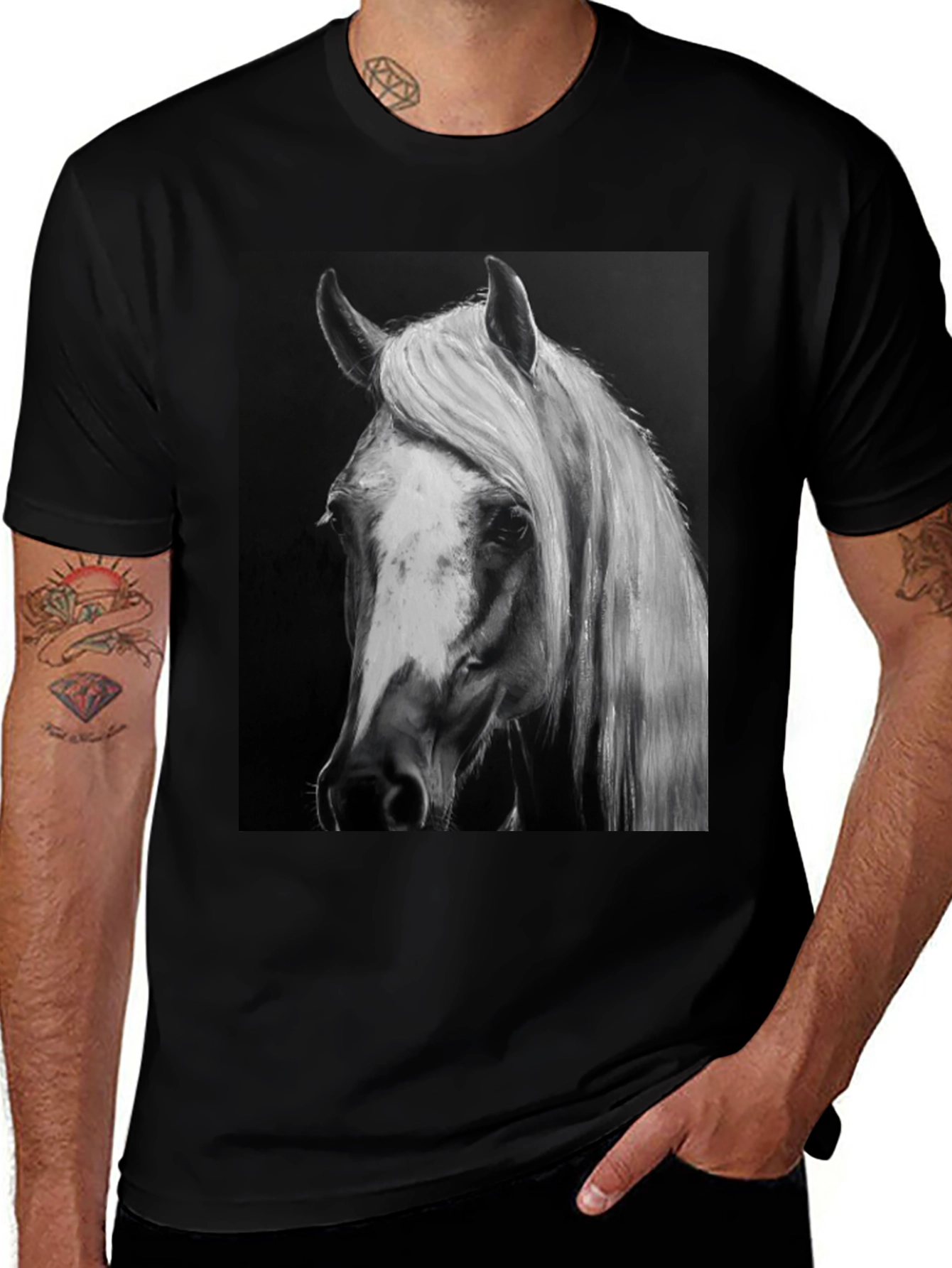 Variant 30 of Black Horse Portrait Graphic Tee