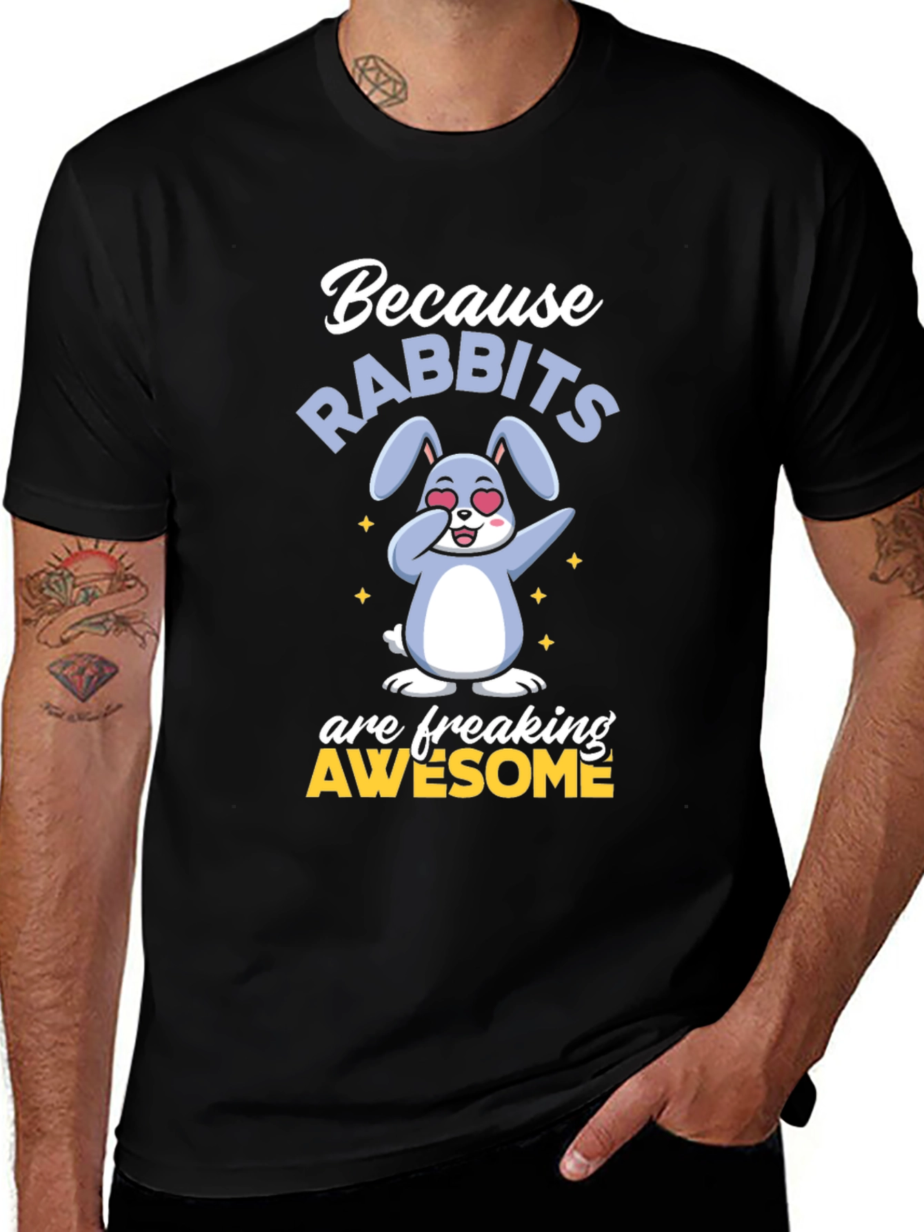 Variant 4 of Cute Rabbit Graphic T-Shirt - Because Rabbits are Awesome!