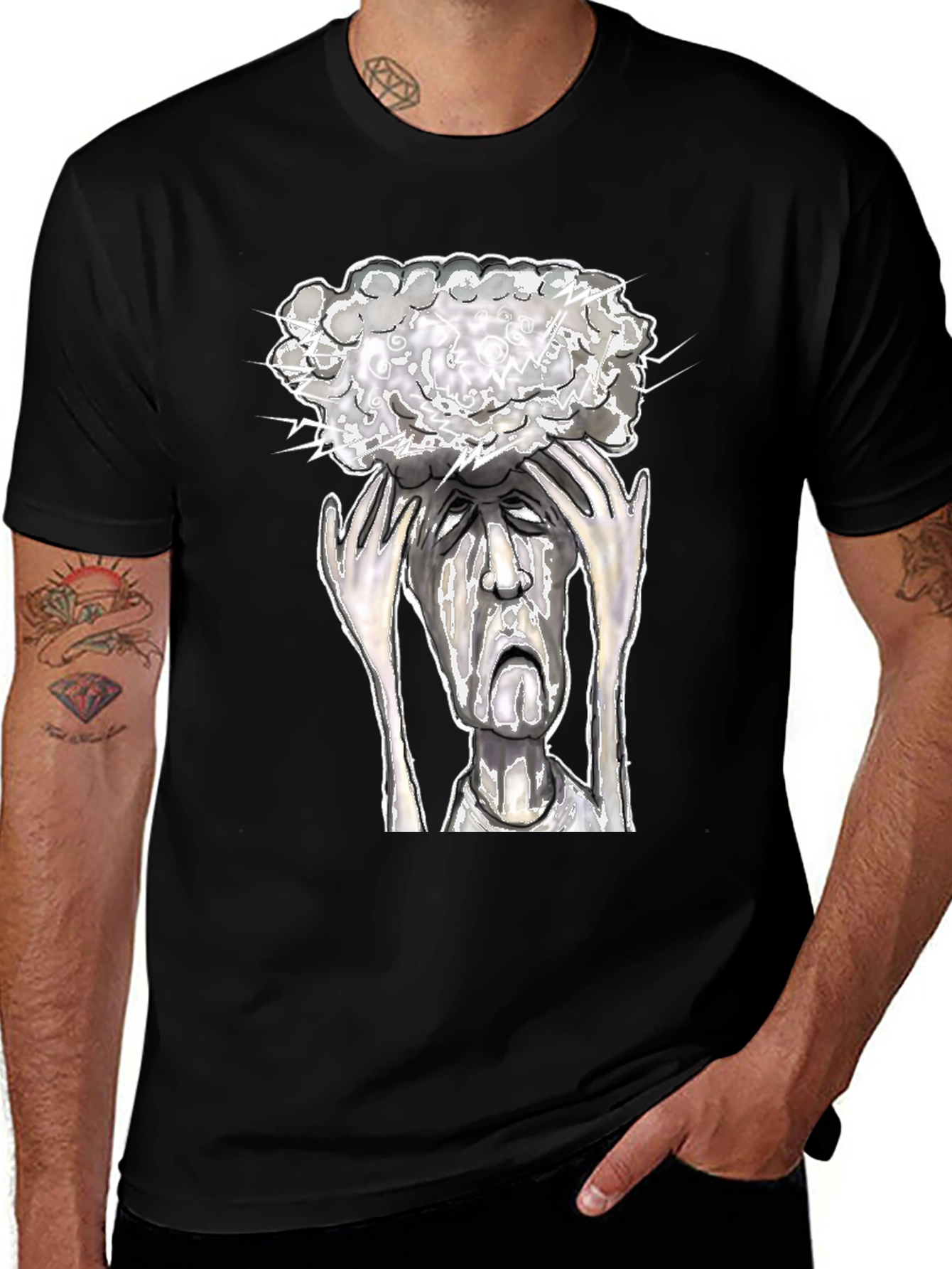 Variant 12 of Mind Storm Tee: Overwhelmed Graphic T-Shirt