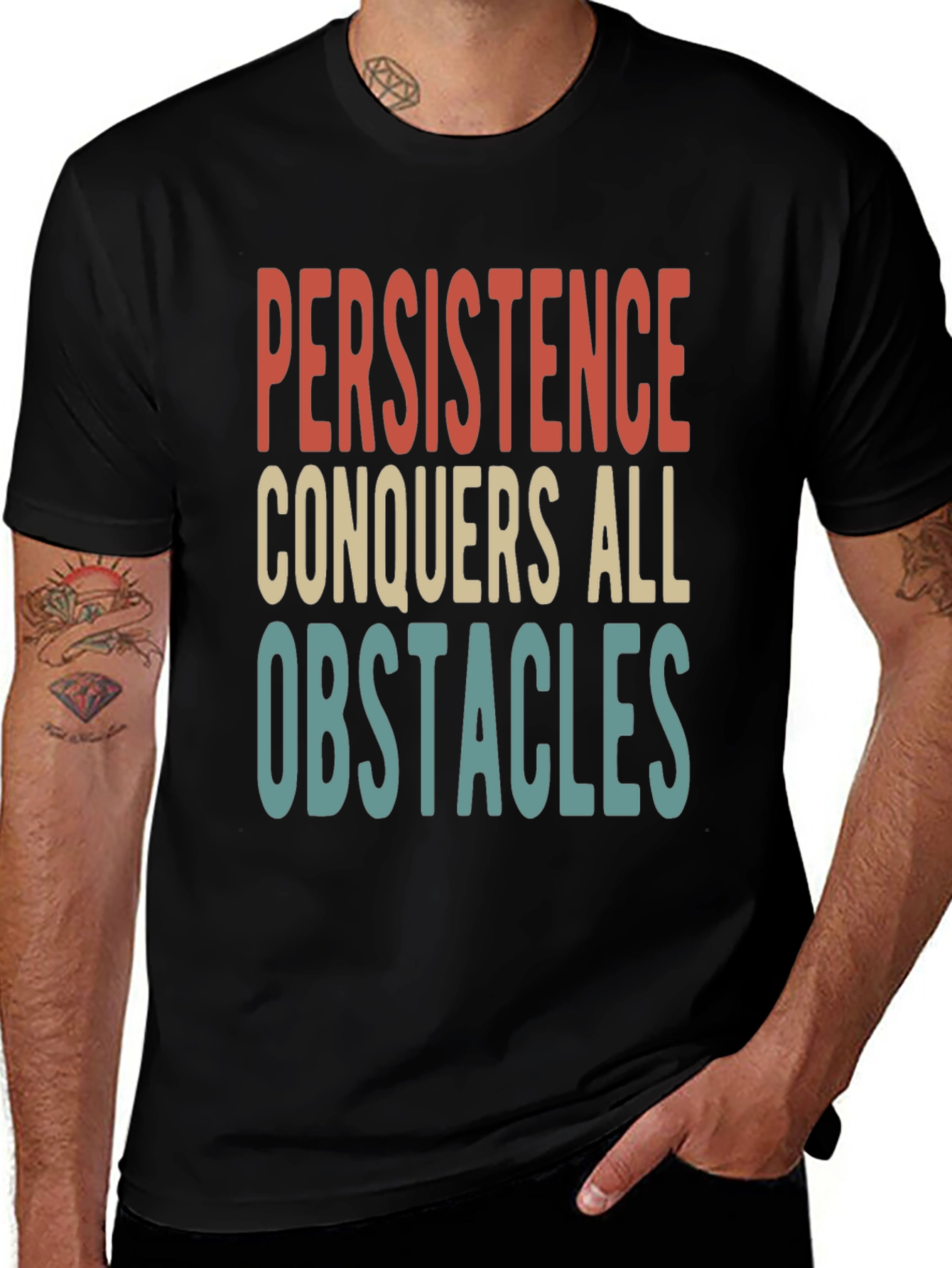 Variant 21 of Persistence Conquers All Obstacles Graphic Tee