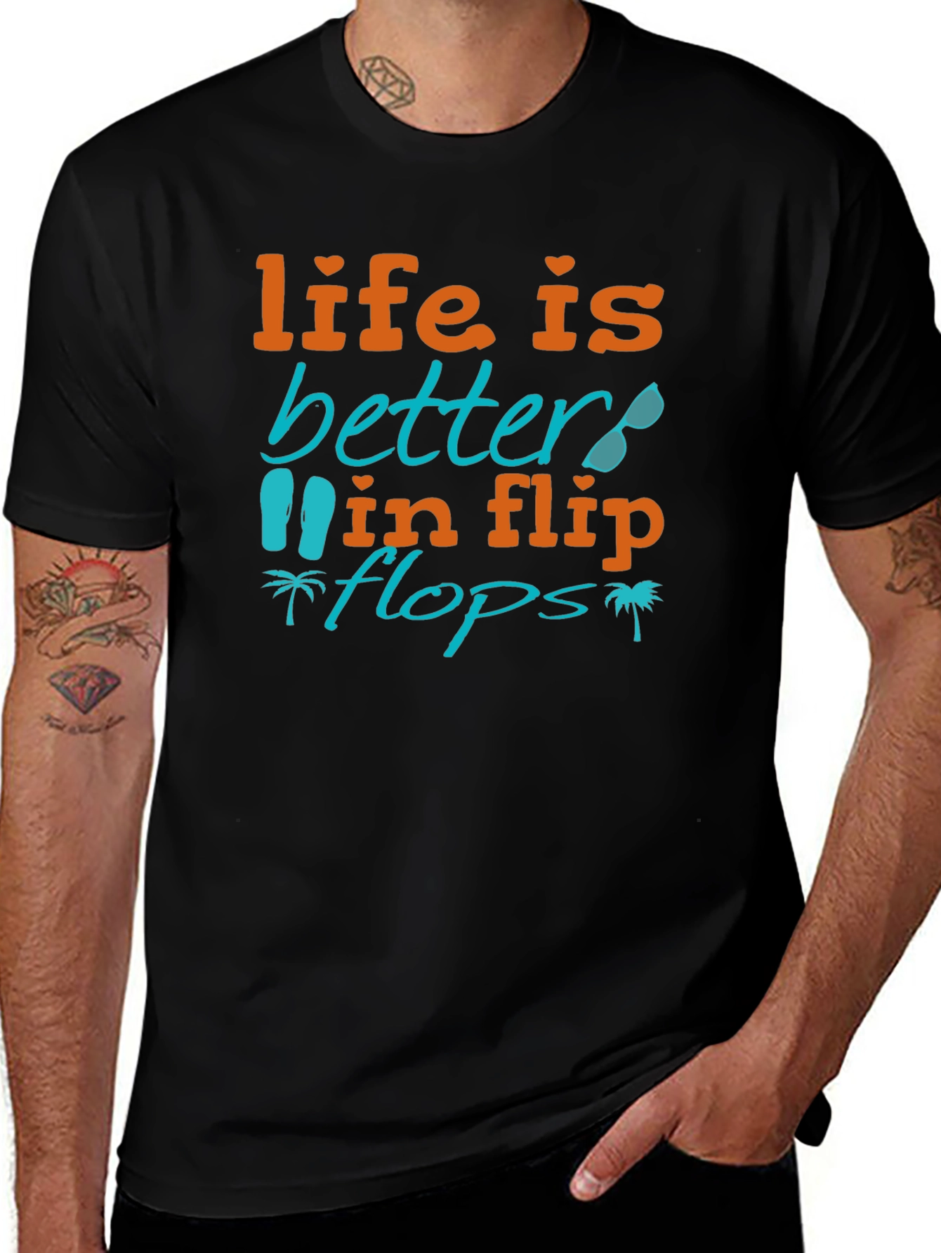 Variant 21 of Life is Better in Flip Flops Graphic Tee