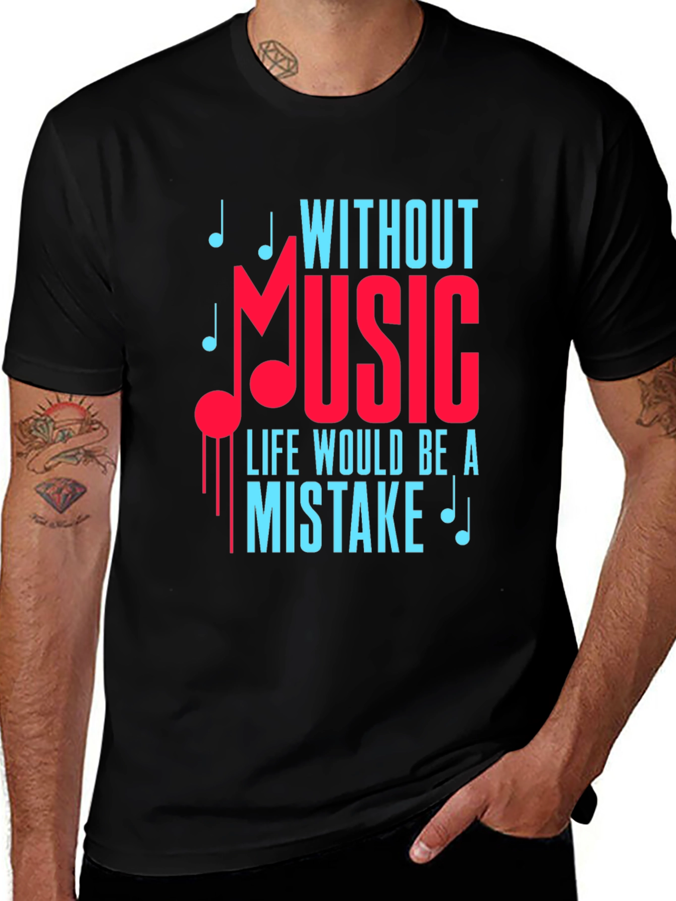 Variant 2 of Music Lover T-Shirt: Life Without Music is a Mistake