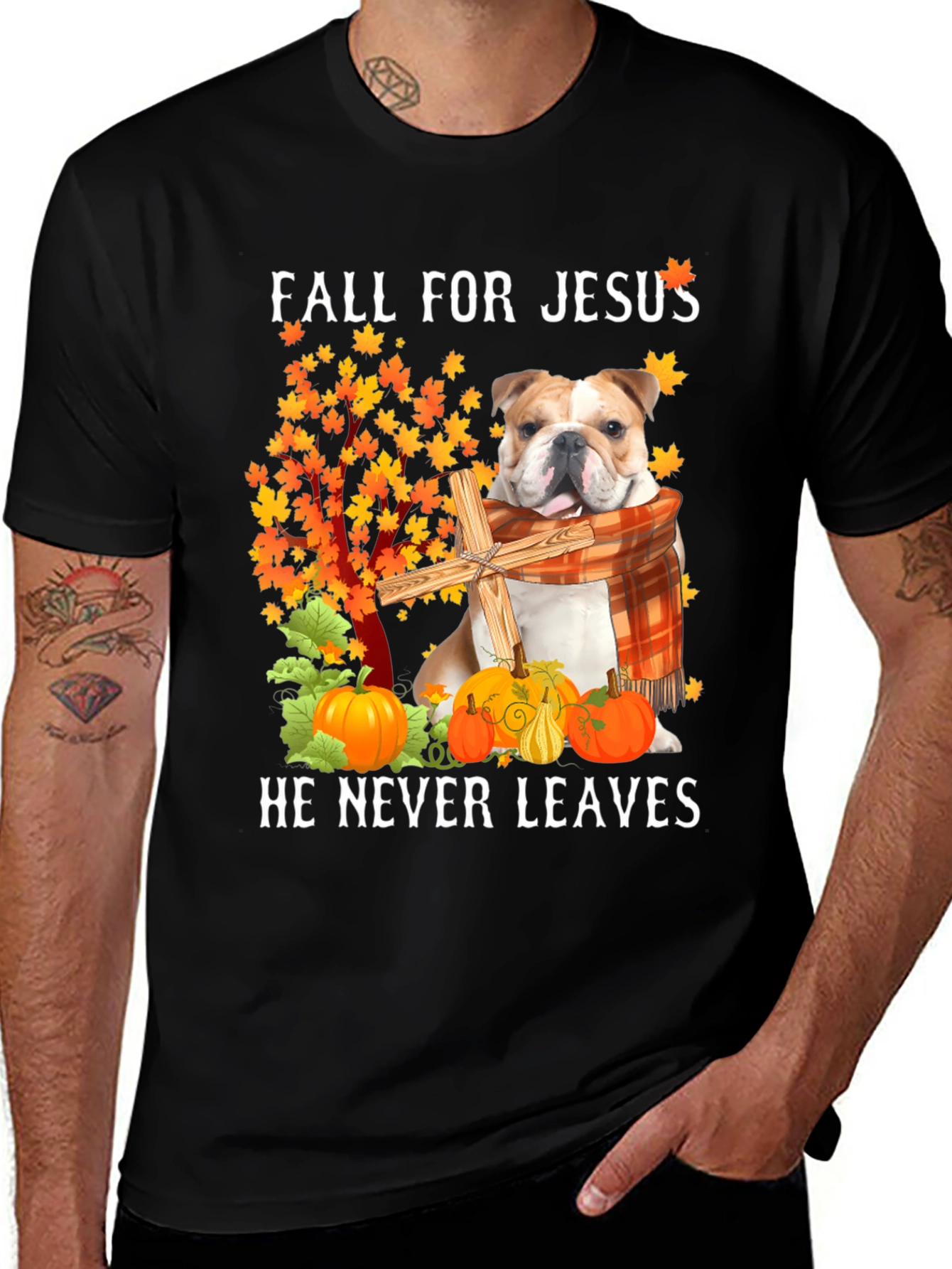 Fall for Jesus Bulldog T-Shirt