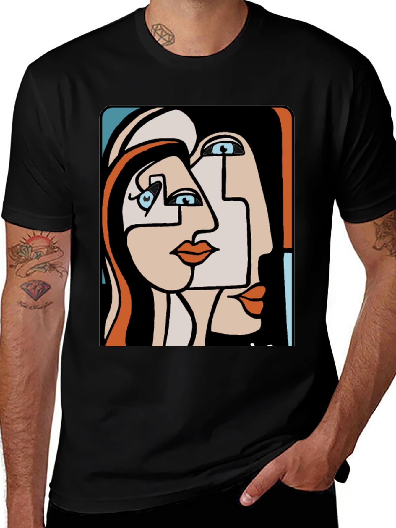 Variant 16 of Abstract Art Graphic Tee - Black Unisex Shirt