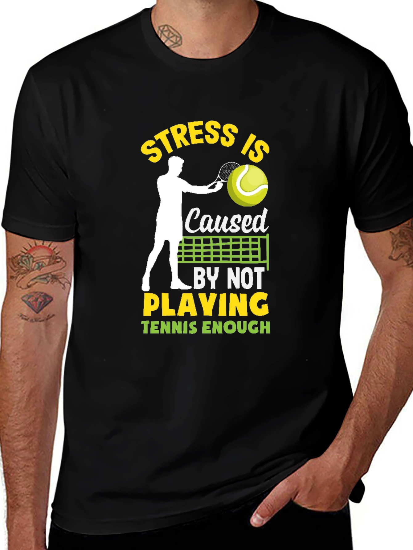 Variant 19 of Tennis Stress Relief T-Shirt