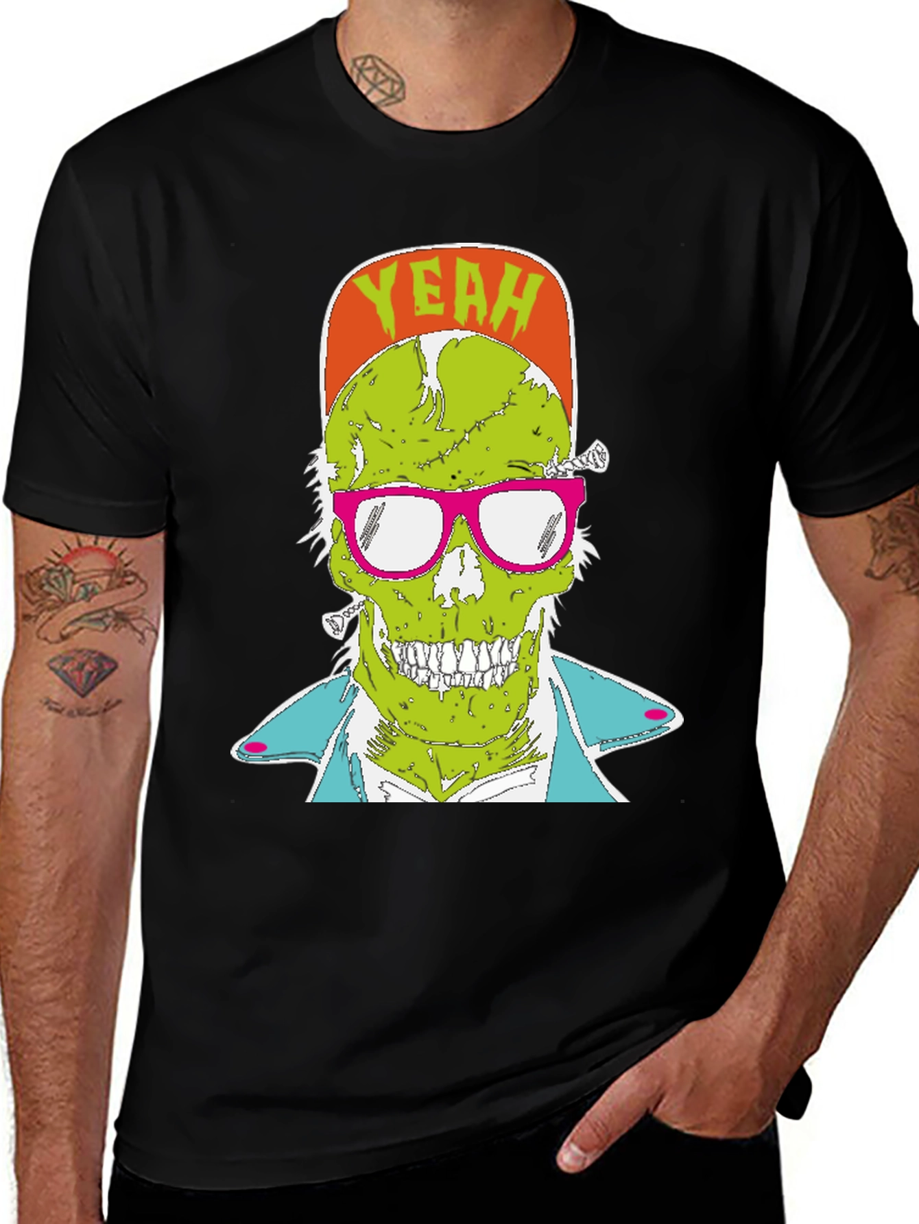 Variant 16 of Zombie Graphic T-Shirt - Yeah! Skull Tee