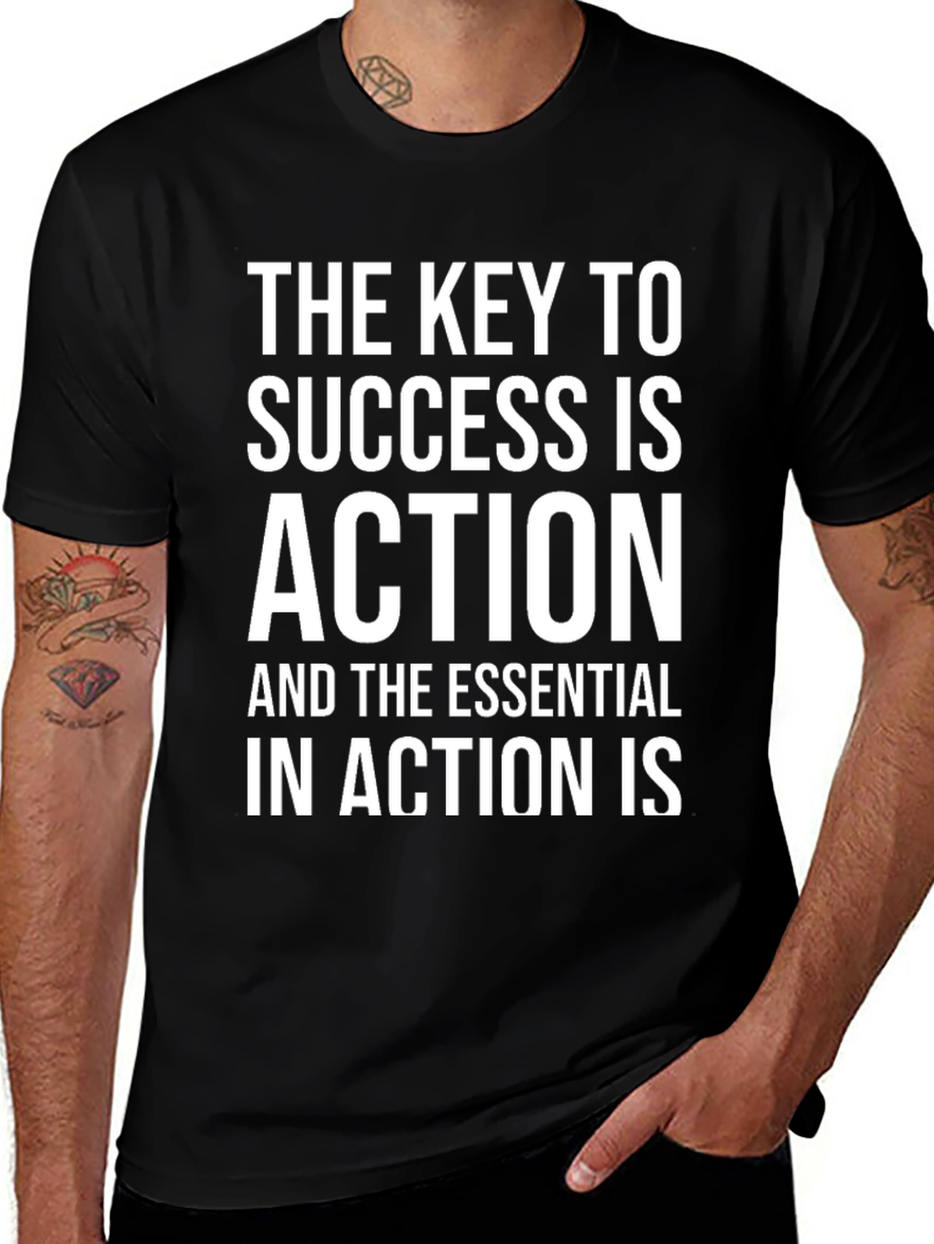 Variant 19 of The Key to Success is Action Graphic Tee