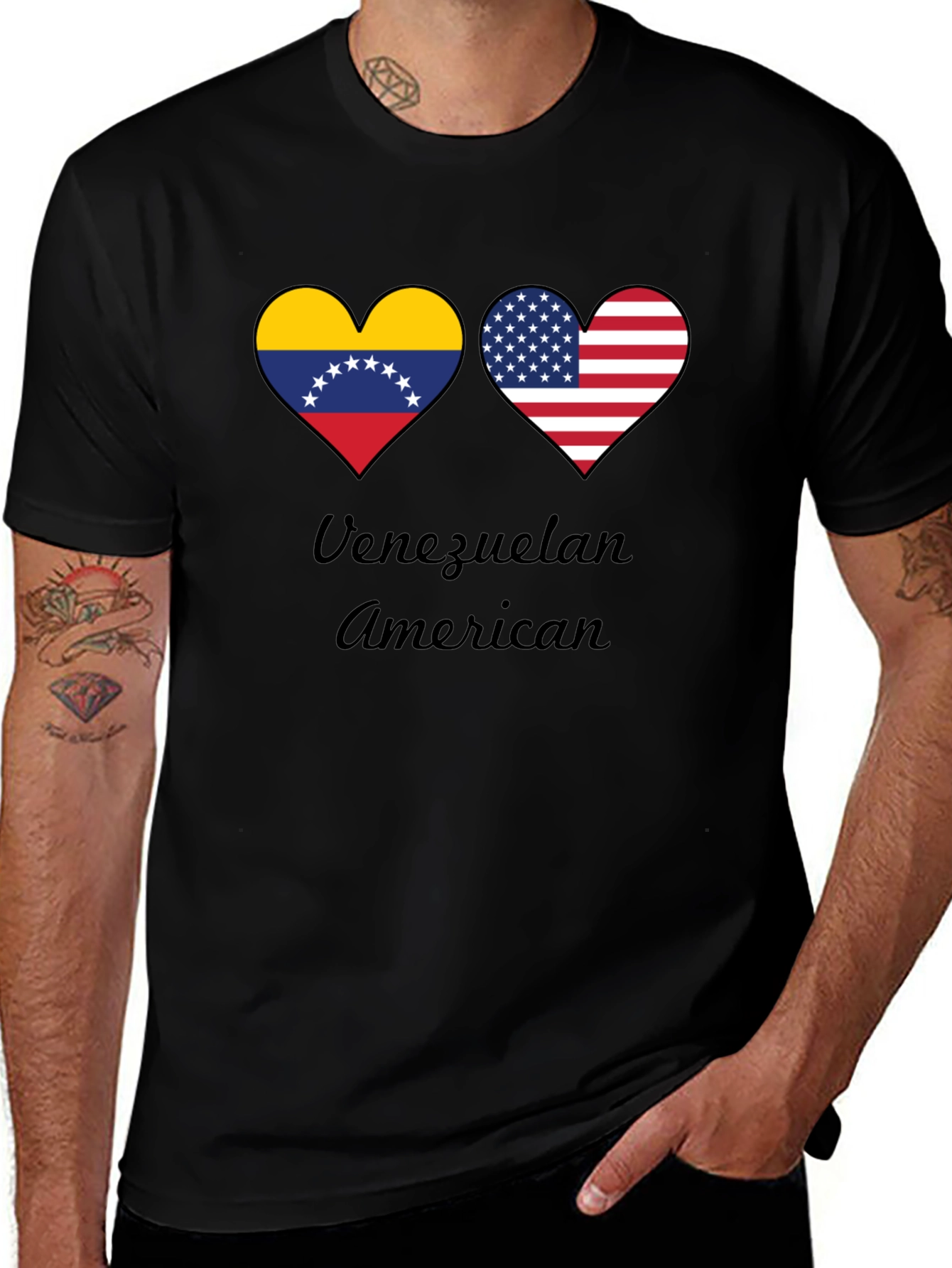 Venezuelan American Flag Heart T-Shirt