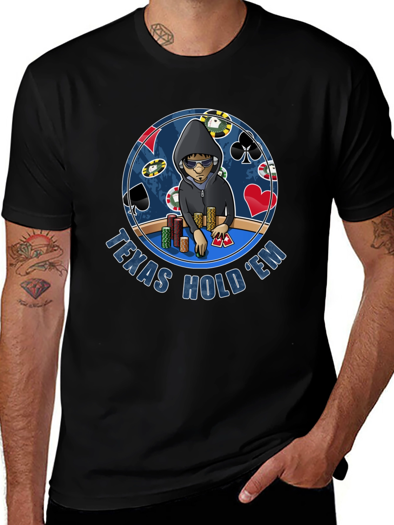 Variant 9 of Texas Hold'em Poker Player Graphic T-Shirt