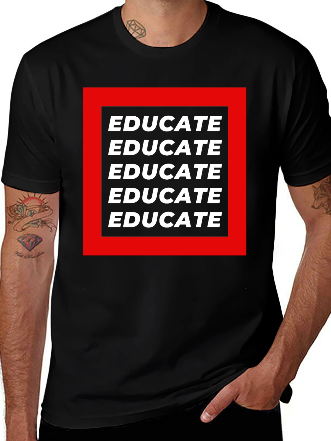Variant 7 of Educate Graphic Tee - Black Cotton T-Shirt