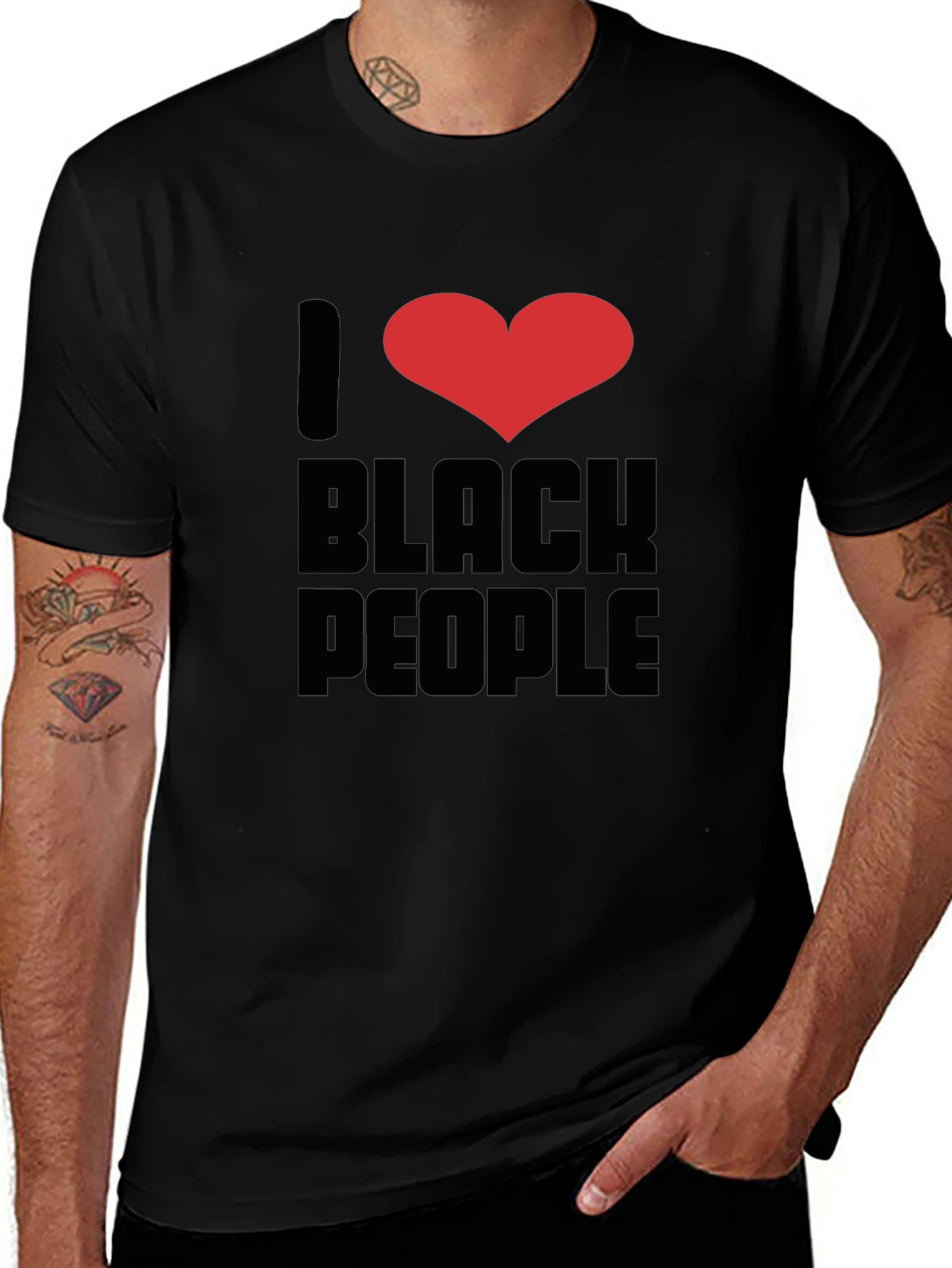Camiseta Negra "I ❤️ Black People"