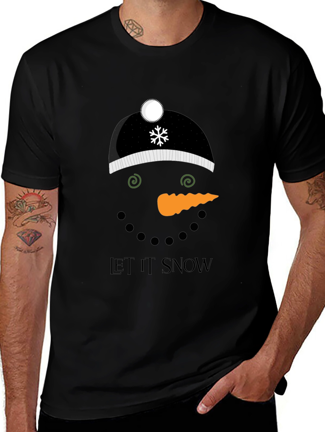 Variant 4 of Snowman Graphic Tee - Let It Snow Holiday Shirt