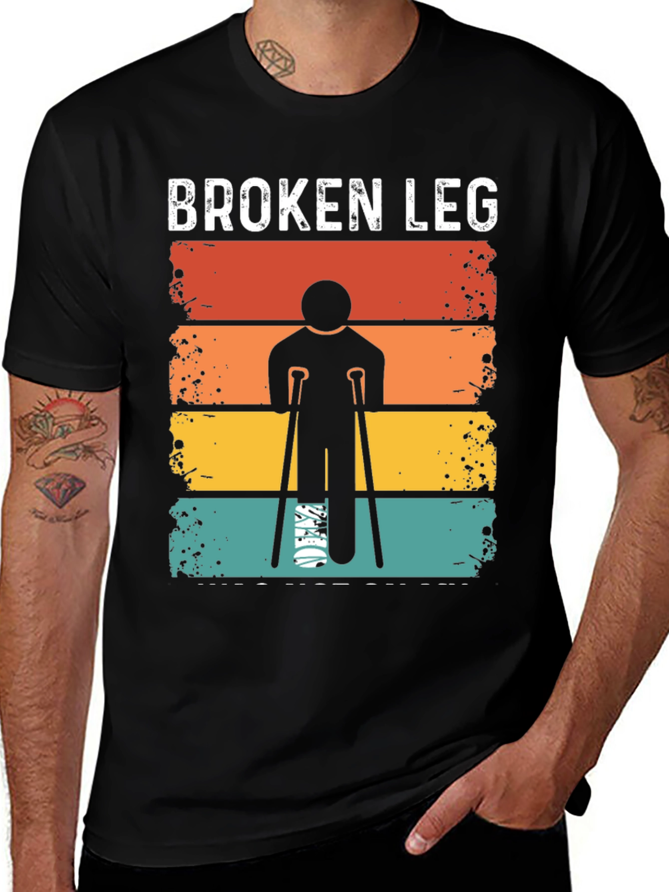 Variant 21 of Broken Leg T-Shirt - Humorous Injury Recovery Tee