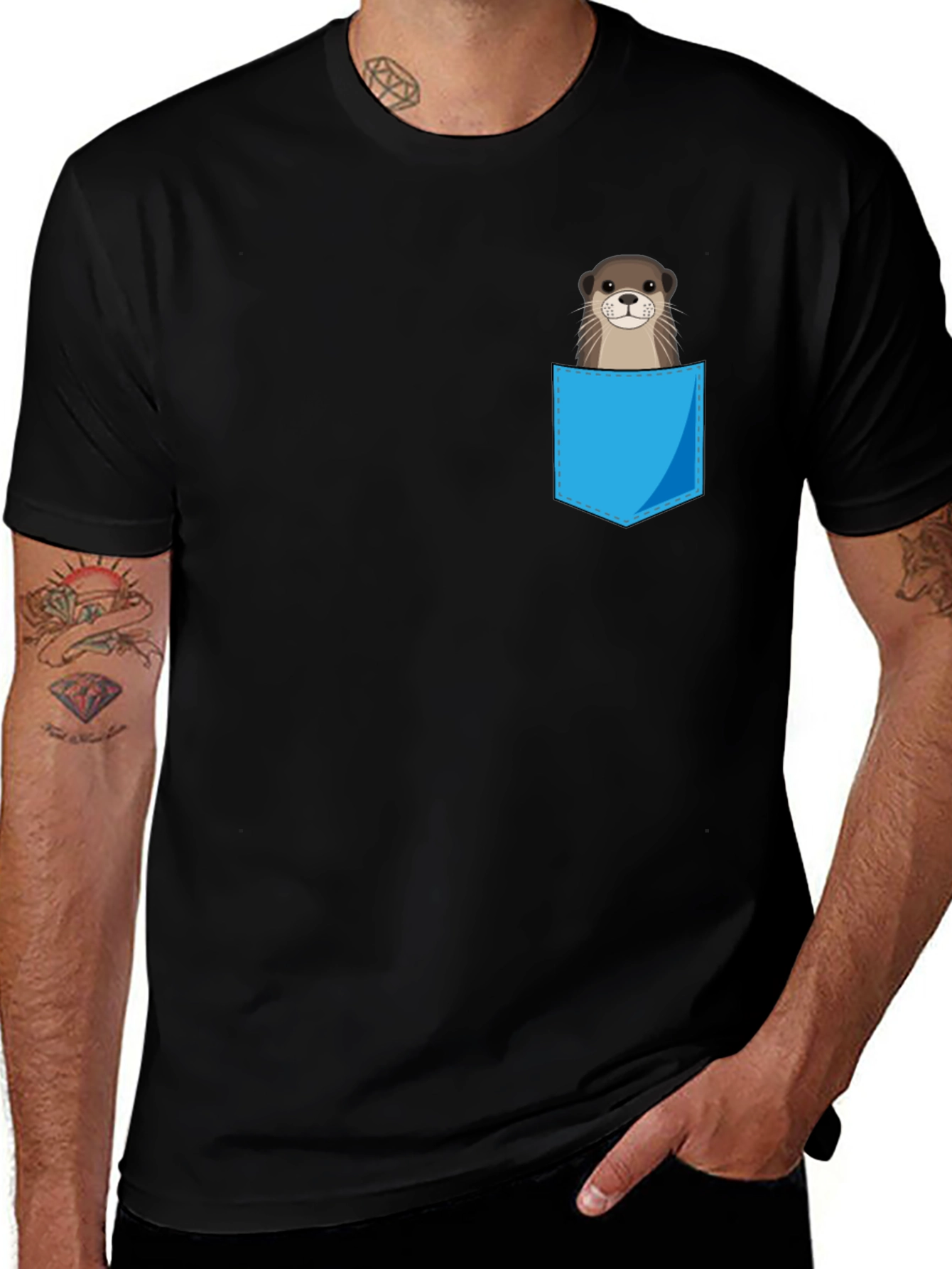 Variant 25 of Otter Pocket Tee - Cute Graphic T-Shirt