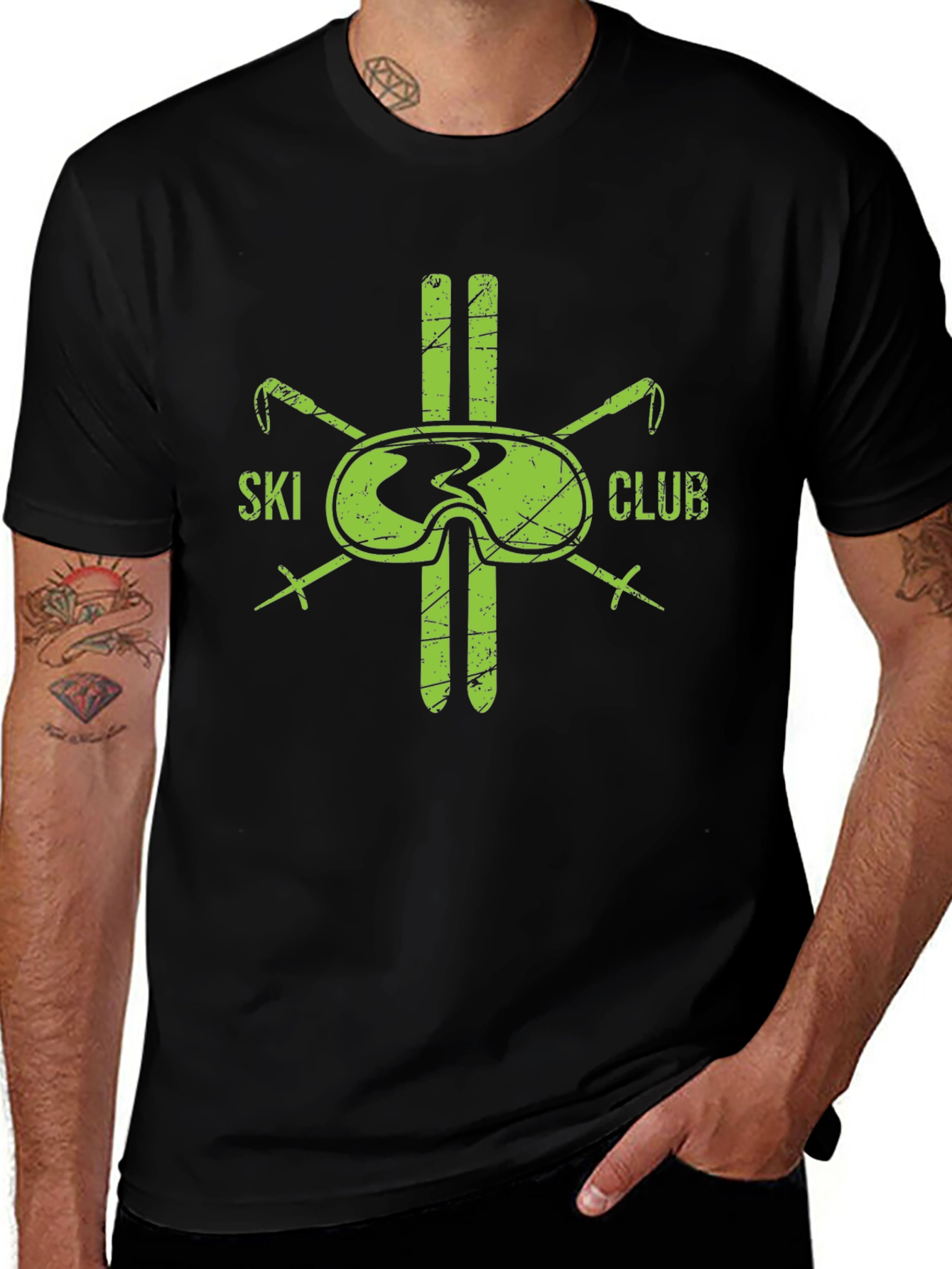 Variant 14 of Ski Club Graphic T-Shirt - Black