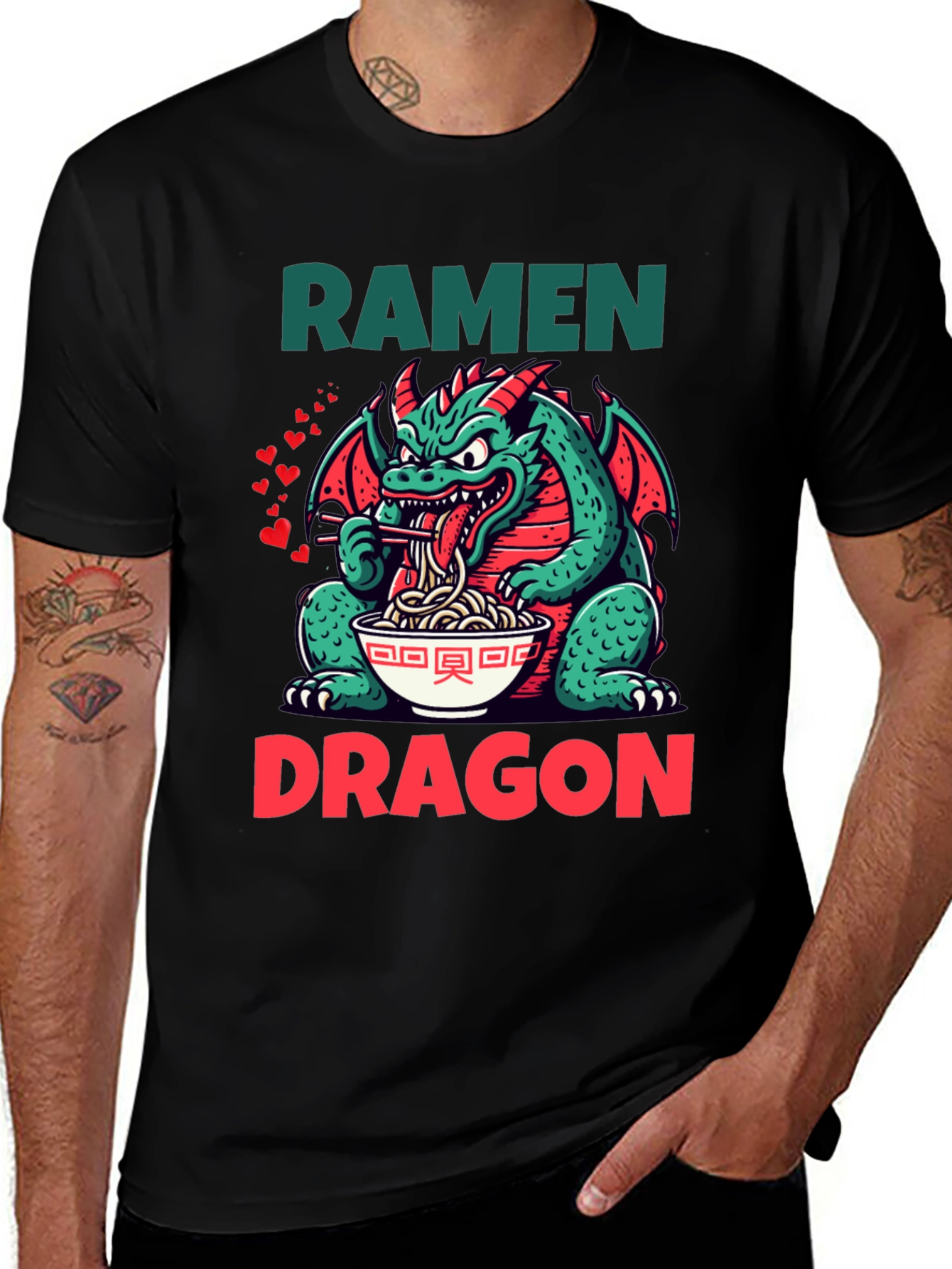 Variant 18 of Ramen Dragon Graphic Tee - Funny Japanese Food Shirt