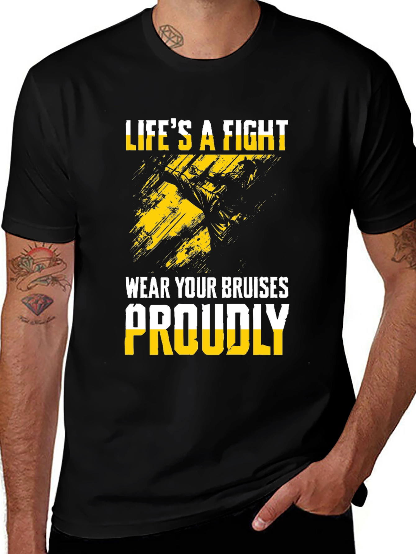 Variant 18 of Life's A Fight T-Shirt - Wear Your Bruises Proudly