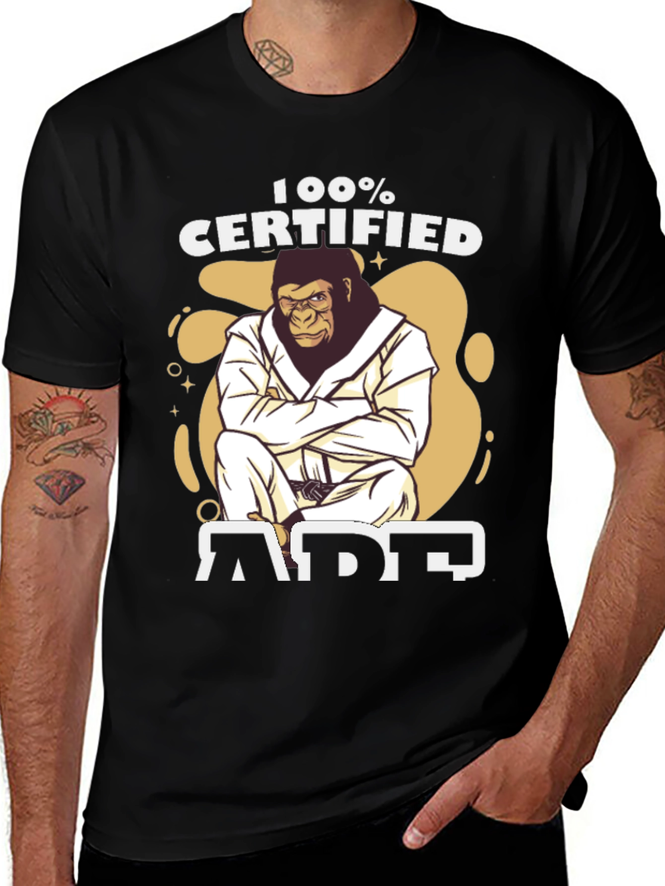 Variant 16 of 100% Certified Ape T-Shirt - Martial Arts Gorilla