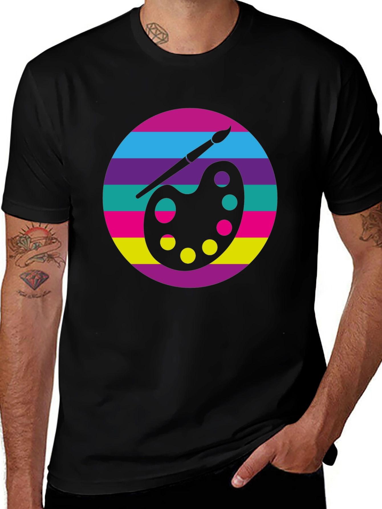 Variant 27 of Artist Palette Graphic Tee - Bold Colors, Creative Design