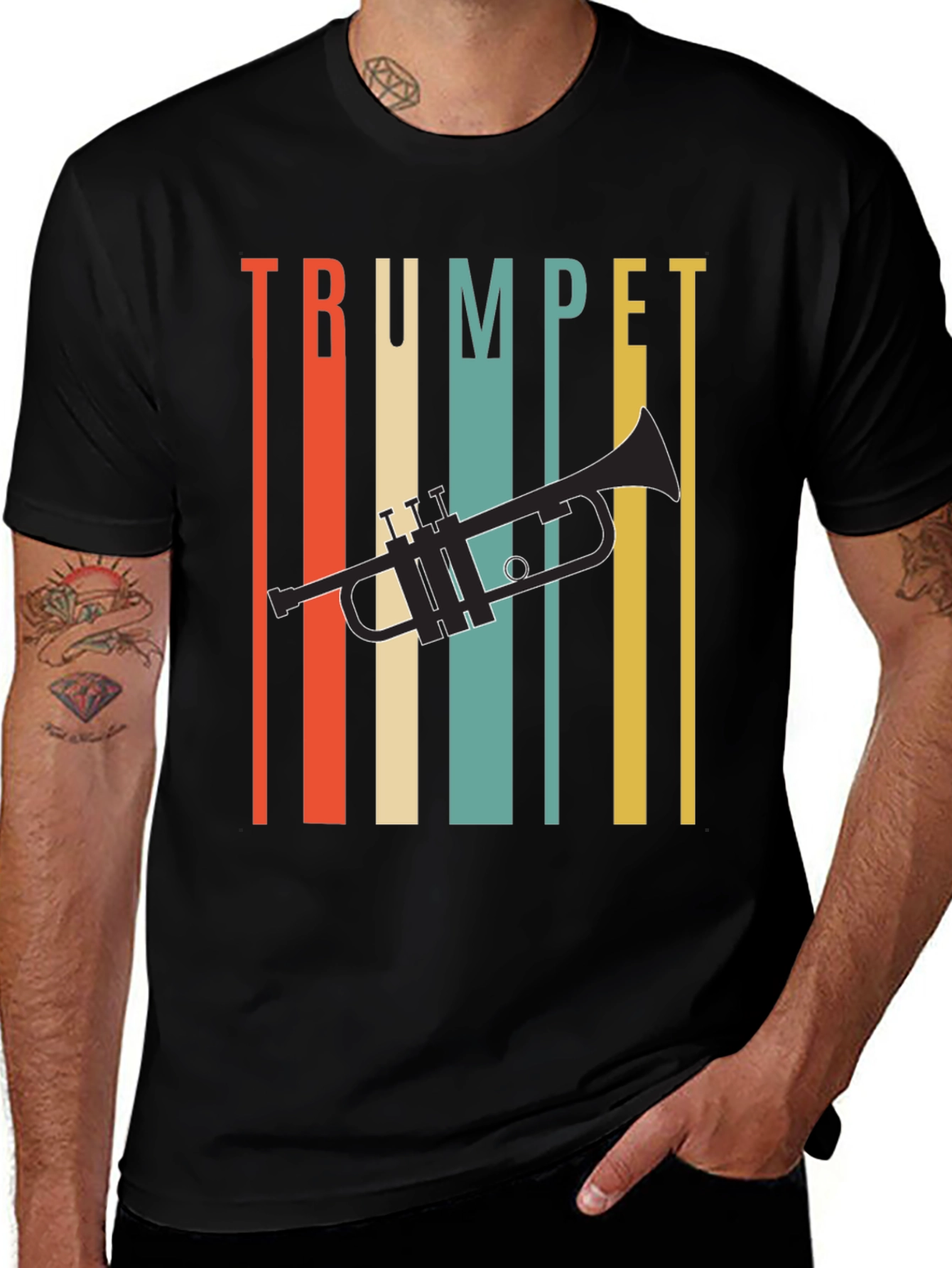 Retro Trumpet T-Shirt - Vintage Style Music Tee
