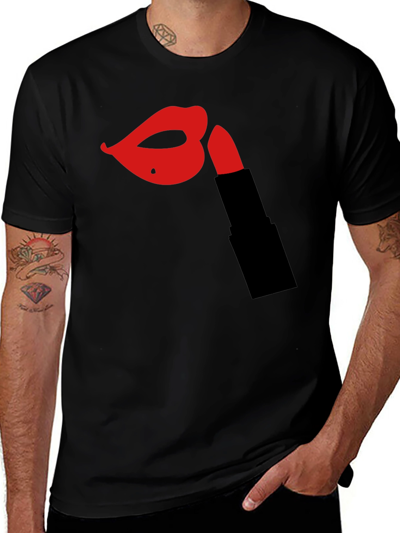 Variant 19 of Lips & Lipstick Graphic Tee - Bold Fashion Statement