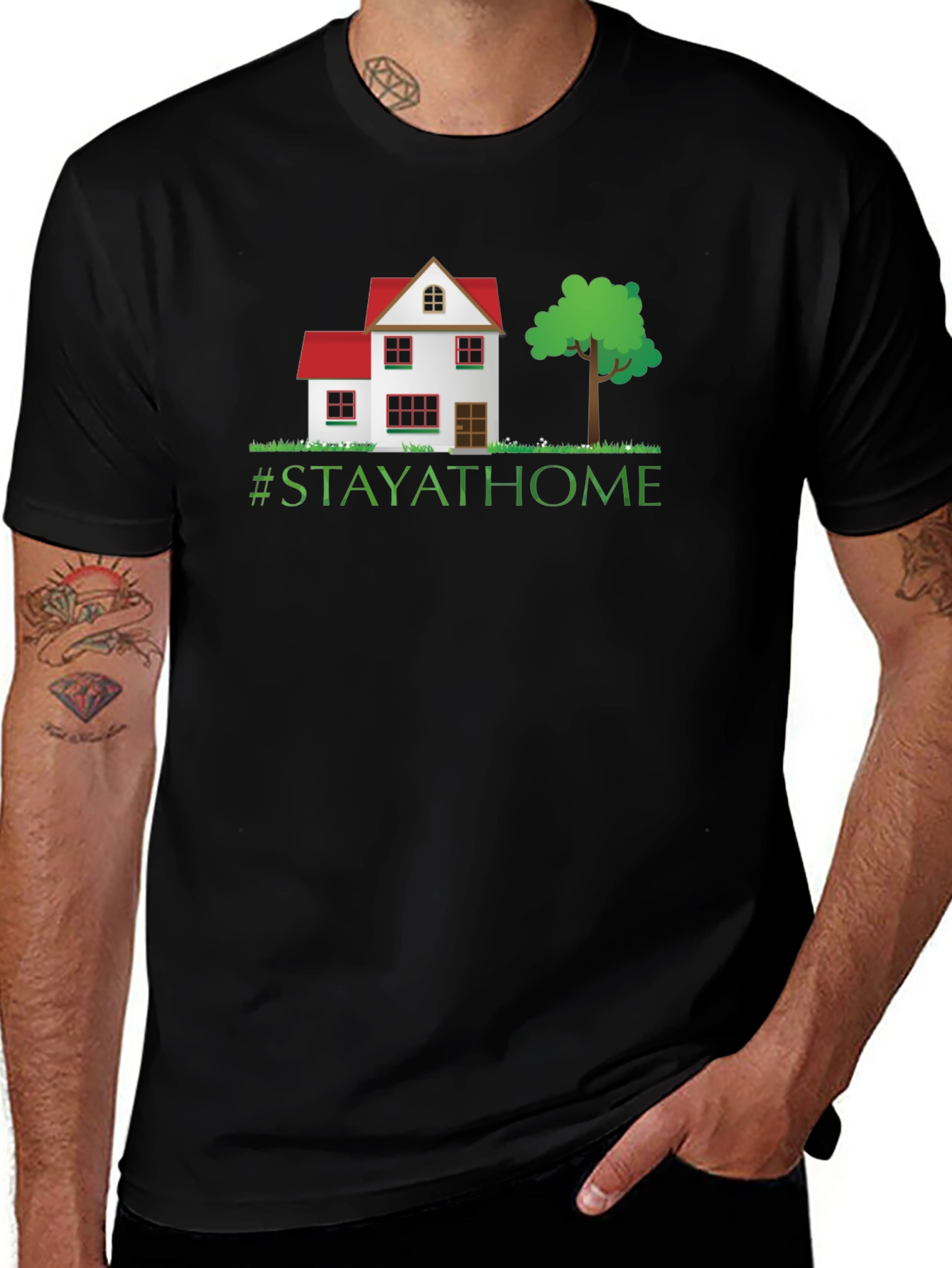 Variant 11 of Stay at Home Graphic T-Shirt