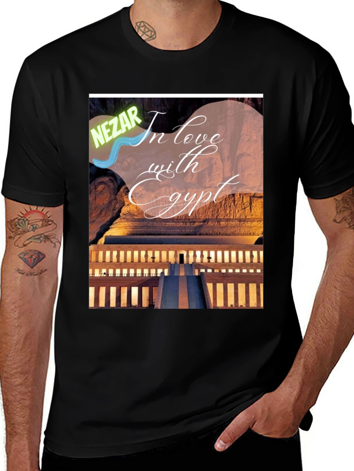 Egypt Love Graphic Tee - Black Cotton Shirt