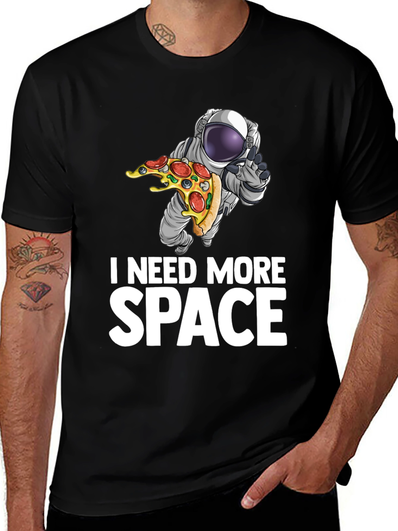 Variant 26 of I Need More Space Pizza Astronaut Graphic T-Shirt