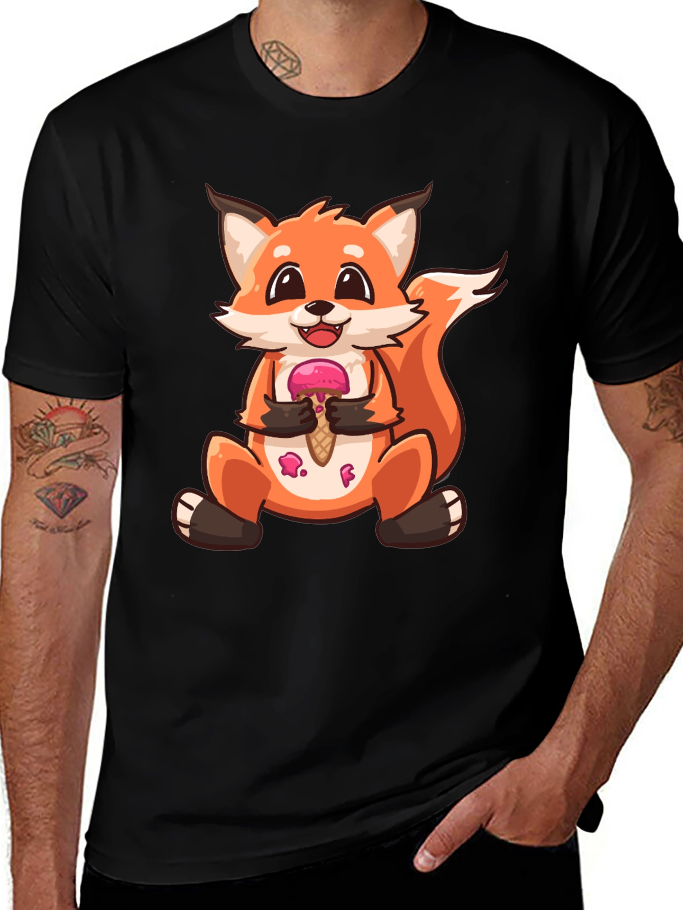 Variant 19 of Cute Fox Ice Cream T-Shirt