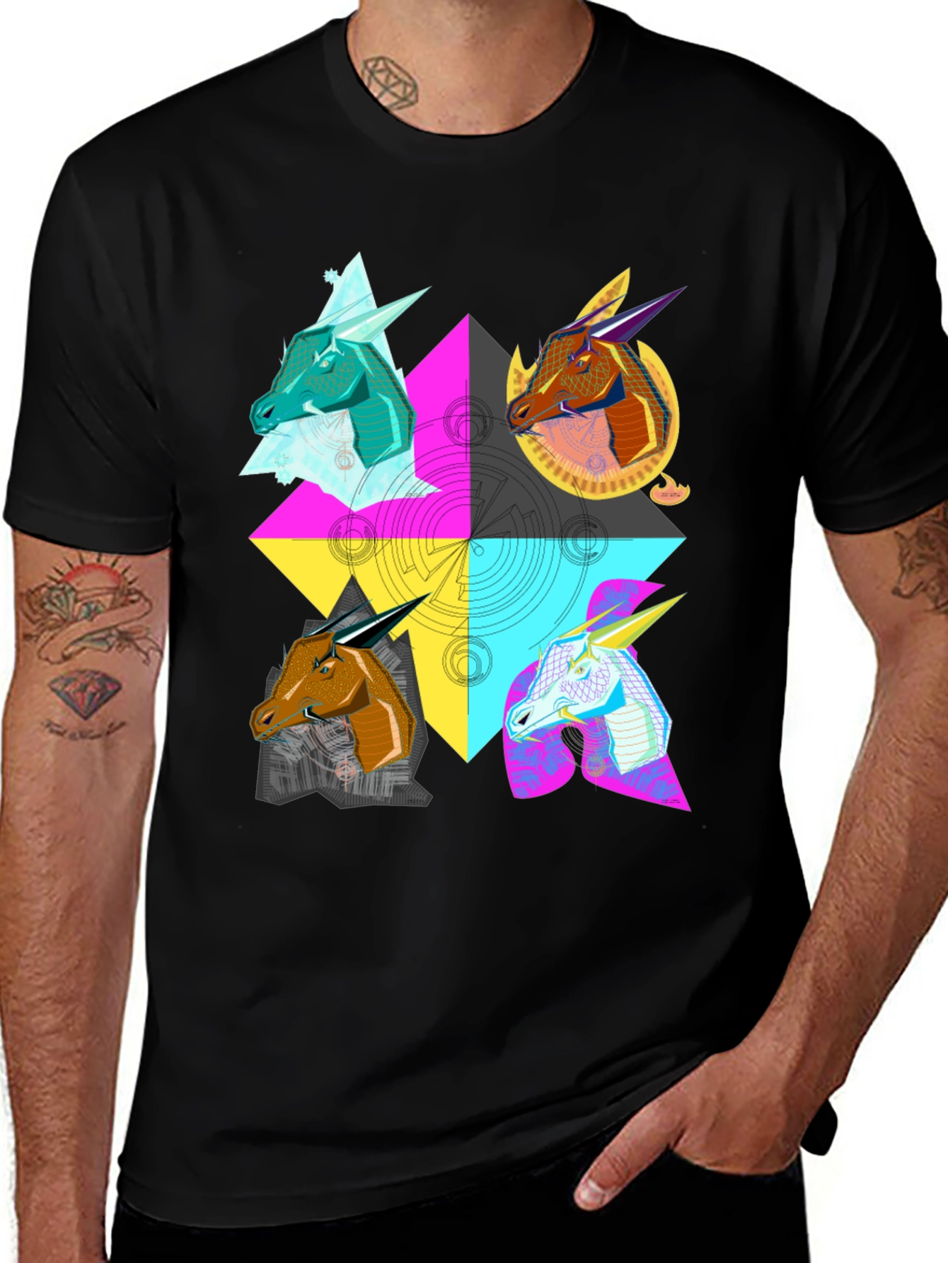 Variant 19 of Geometric Dragon Head T-Shirt